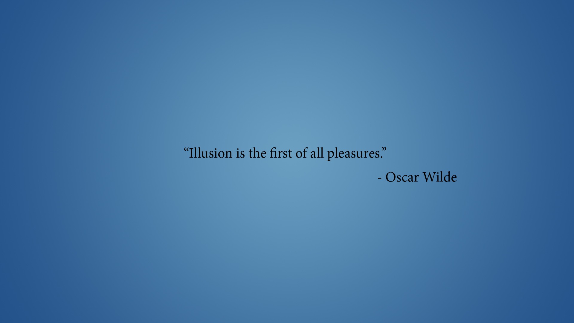 Text Writing Oscar Wilde Quote Blue Background Simple Background 1920x1080