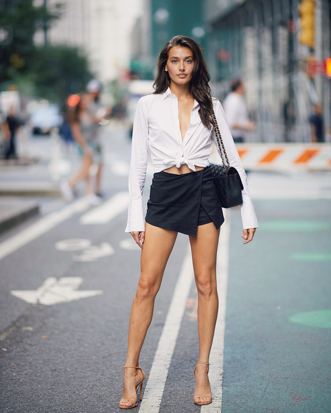 Women Model Brunette Long Hair Jessica Clements High Heels Women Outdoors Street Fashion Legs Portra 1080x1350