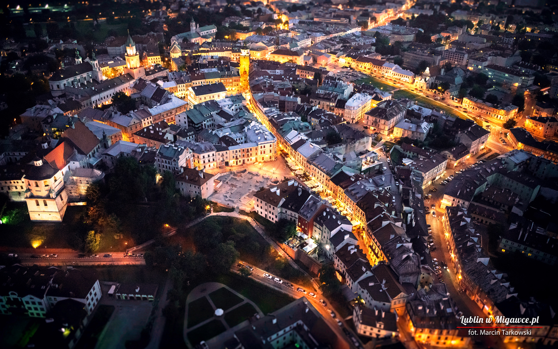 Lublin Poland Polish Cityscape Europe Lights City Lights City 1920x1200