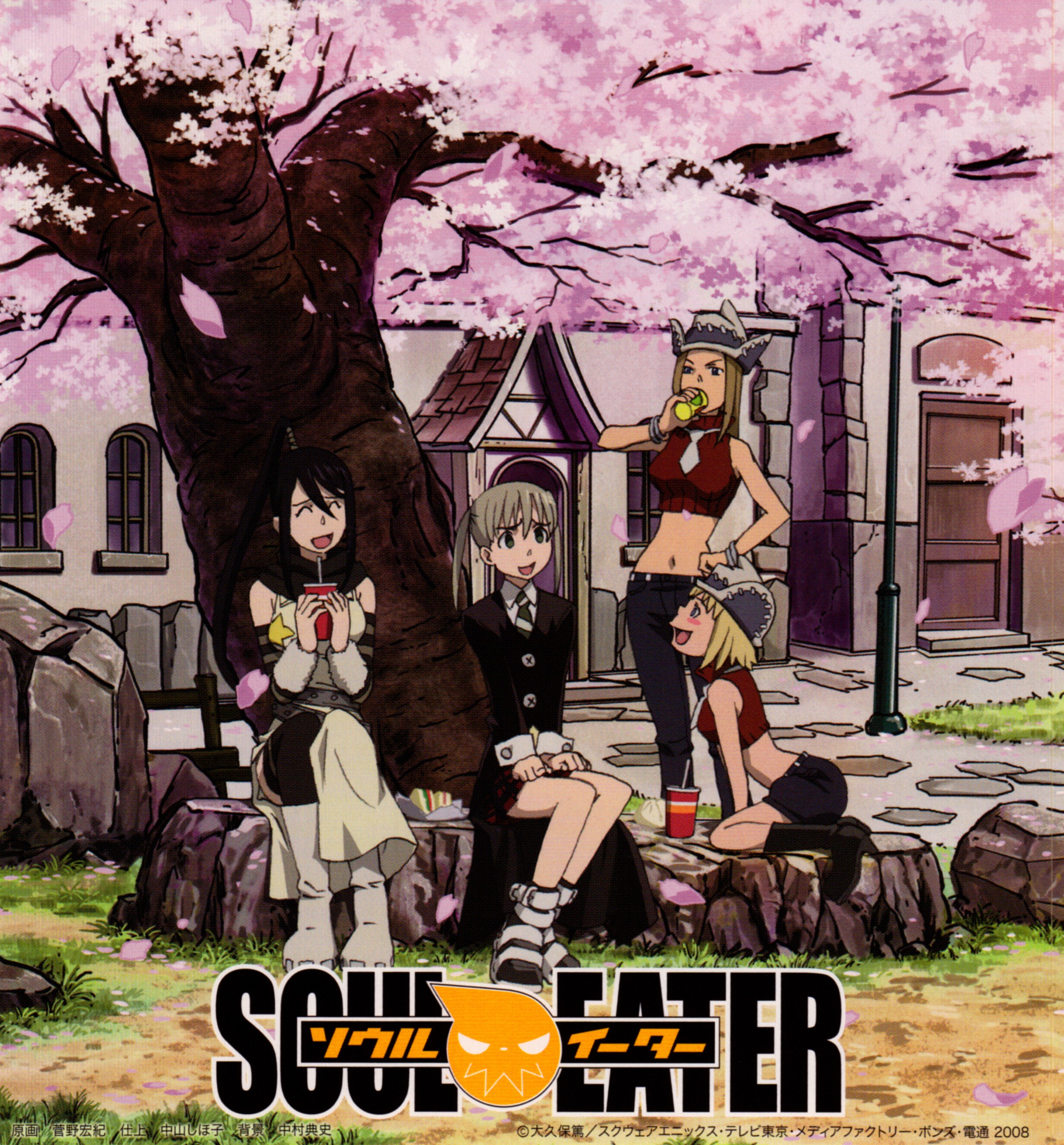 Soul Eater Anime Girls Tsubaki Nakatsukasa Maka Albarn Patricia Thompson Elizabeth Thompson Cherry B 2618x2818