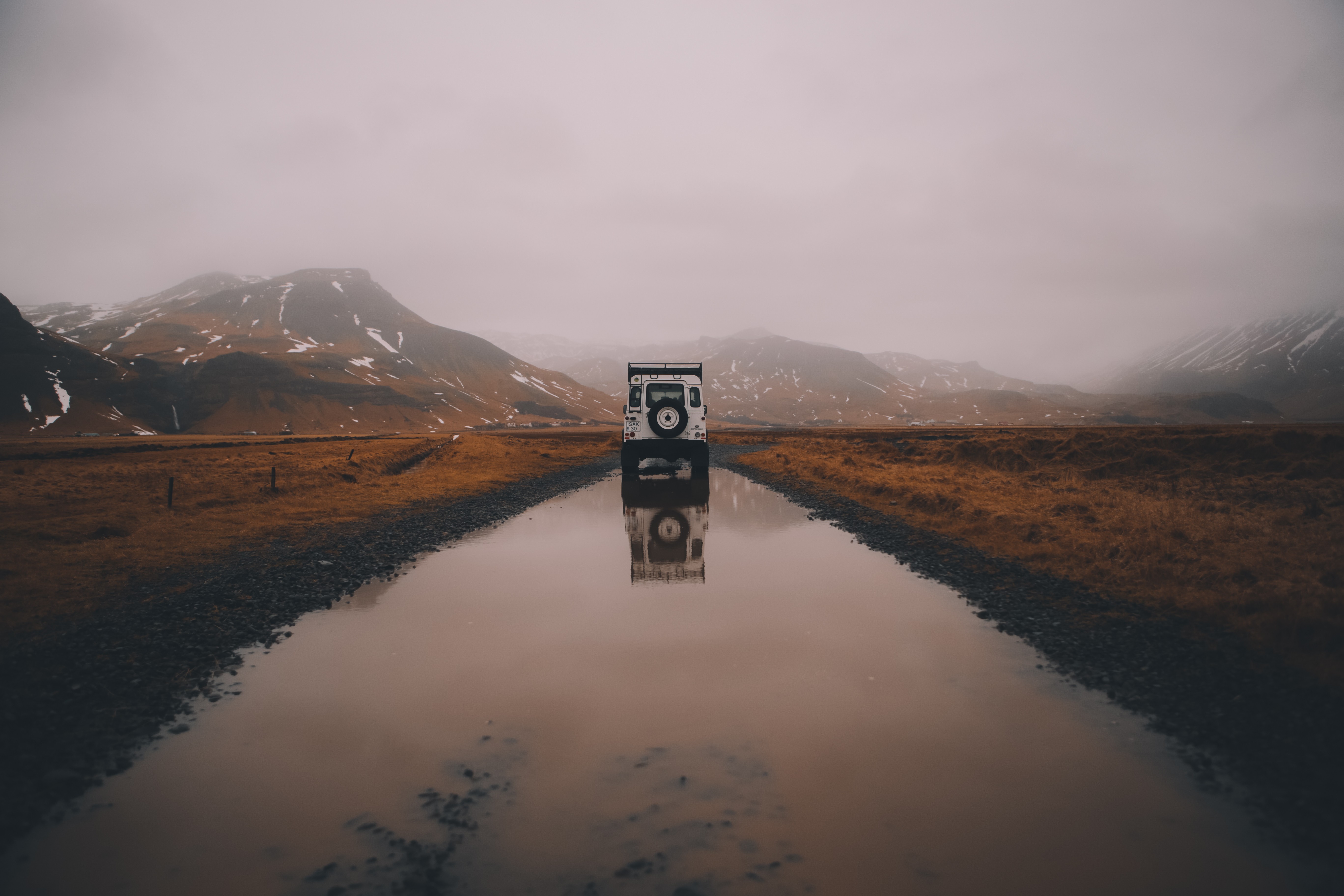 Nature Water Car Mist Landscape Mountains Land Rover Defender 5472x3648