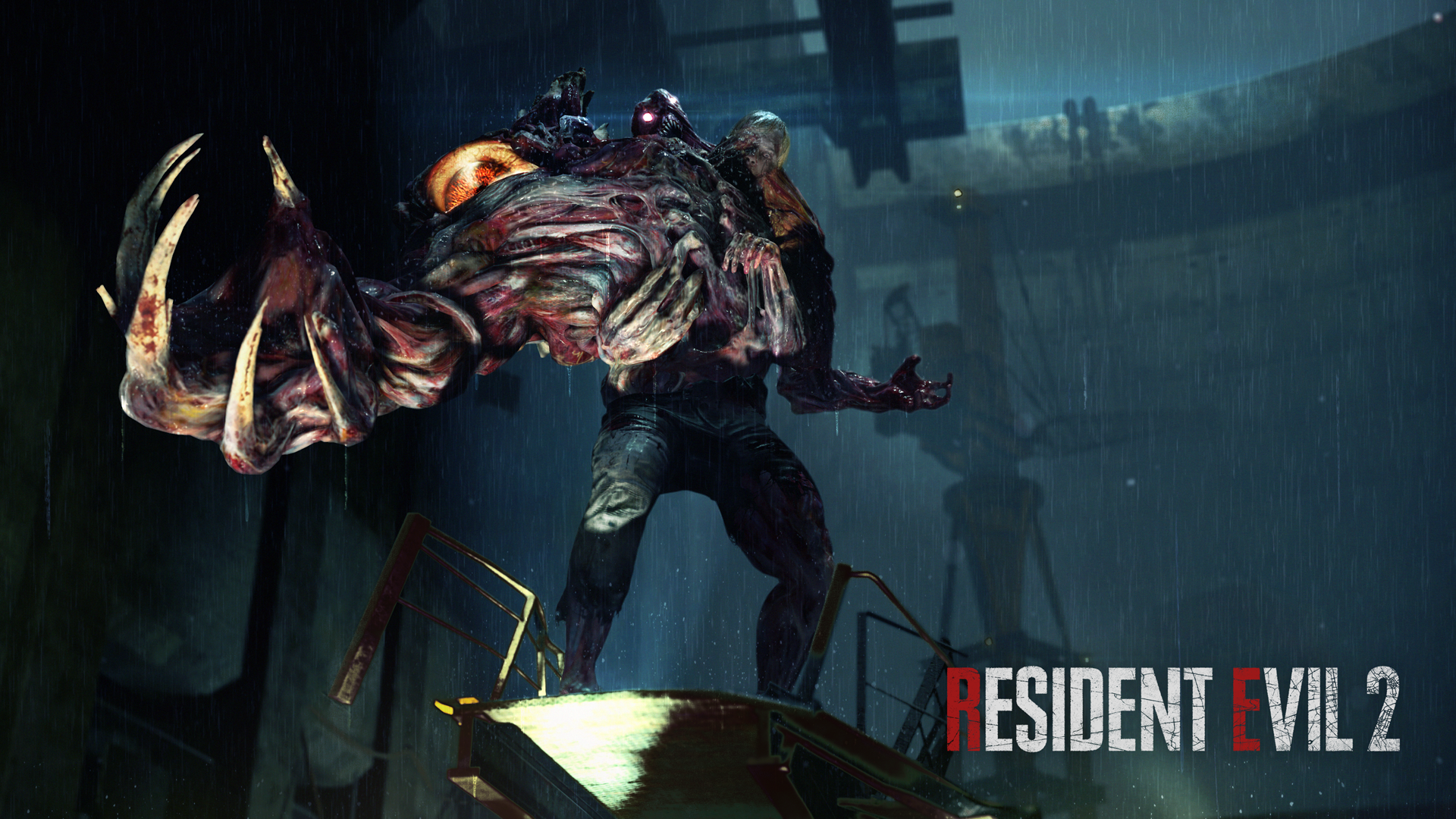 Resident Evil 2 Video Games Game Art Tyrant Zombies 1920x1080