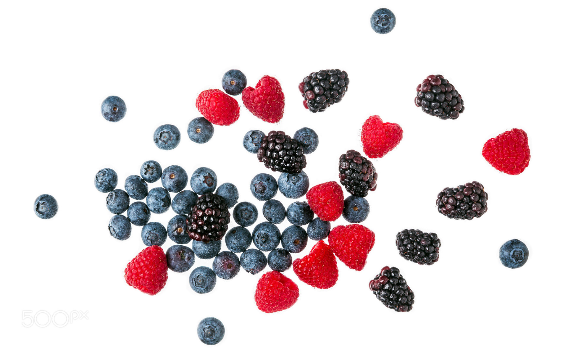 White Background Colorful Food Fruit Berries Blackberries Blueberries Raspberries 1920x1200