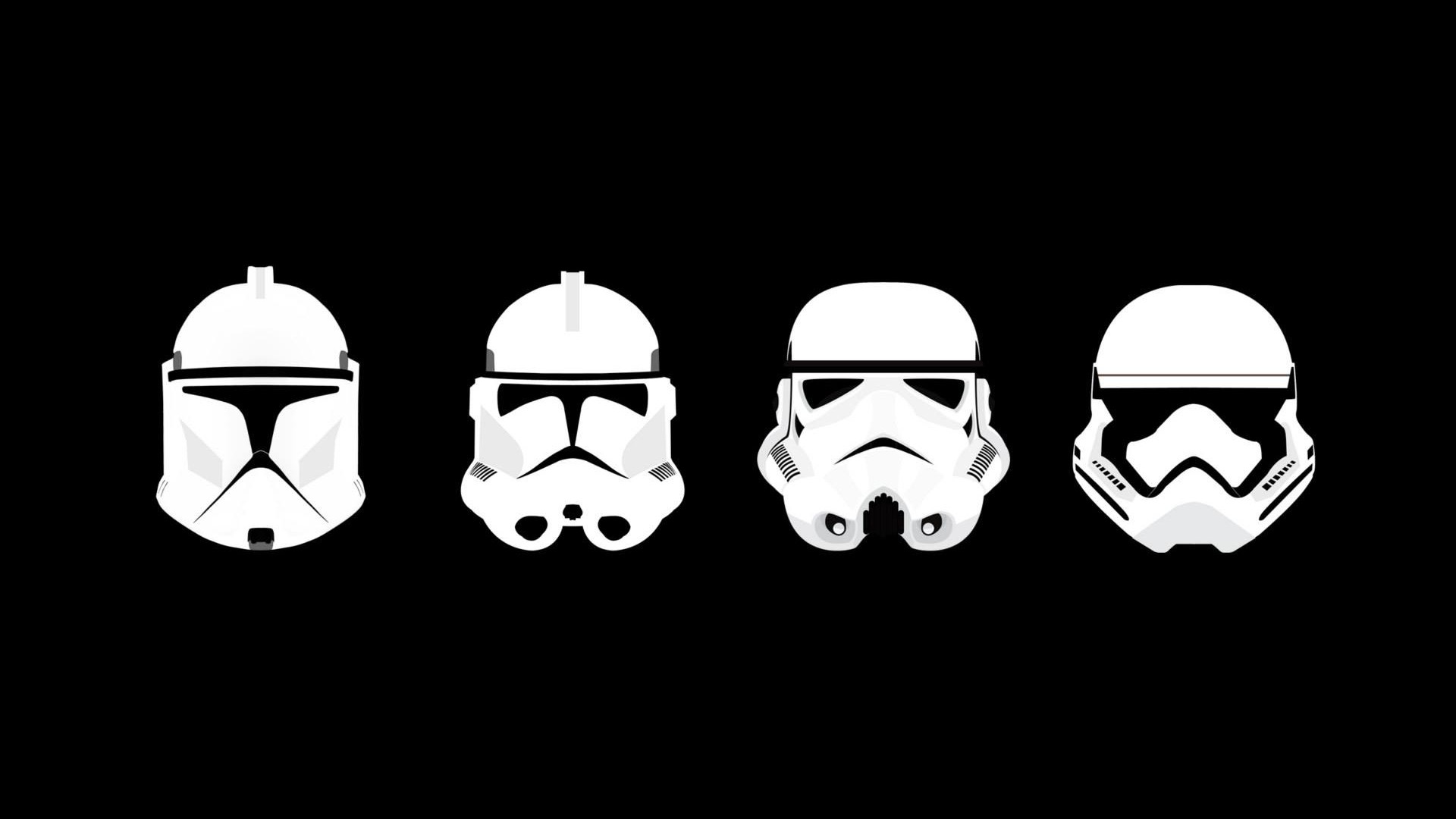 Star Wars Storm Troopers Minimalism Helmet 1920x1080