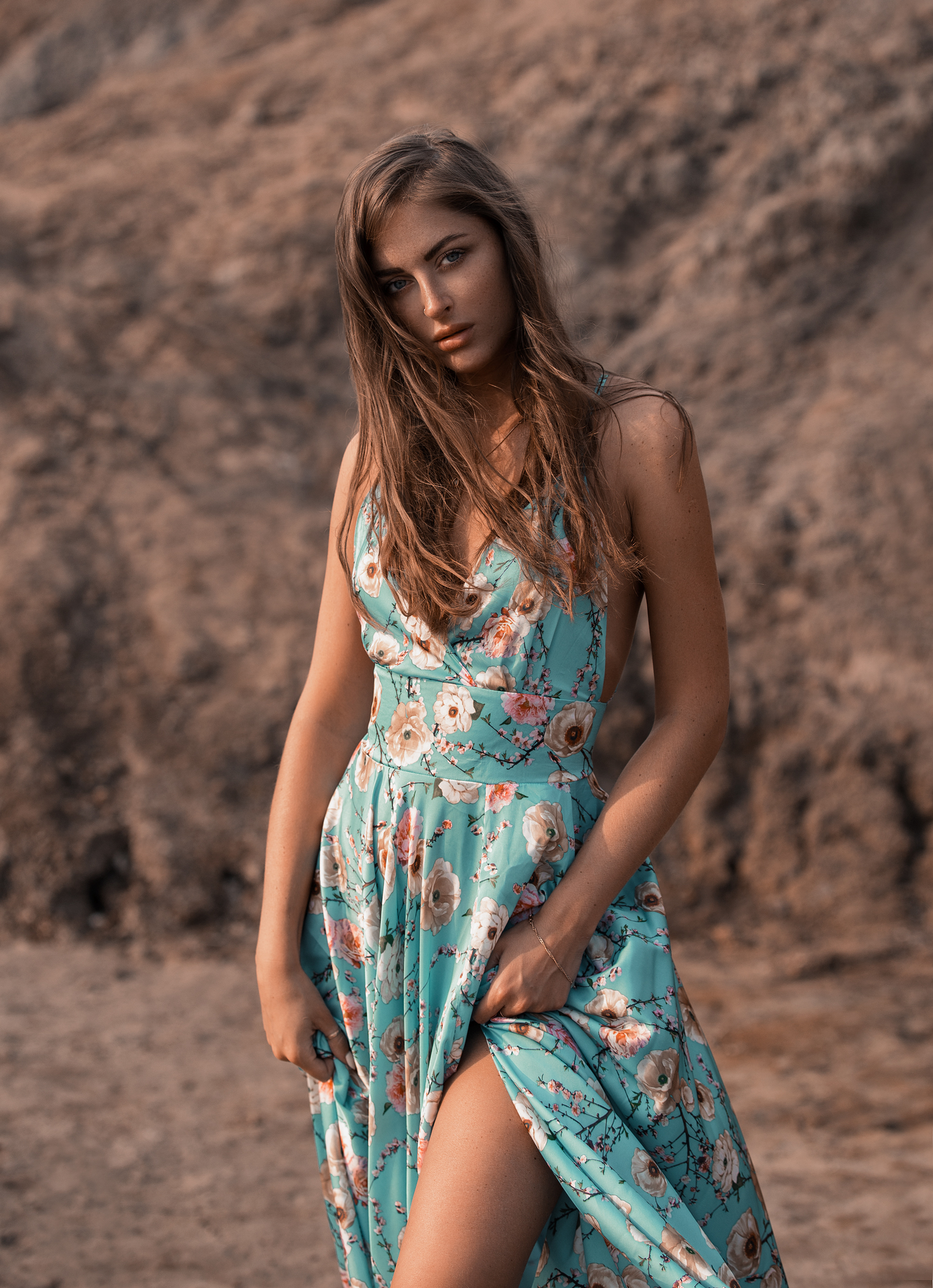 Ilya Baranov Brunette Portrait Display Model Women Outdoors Dress Looking At Viewer Women Sunlight B 1522x2100