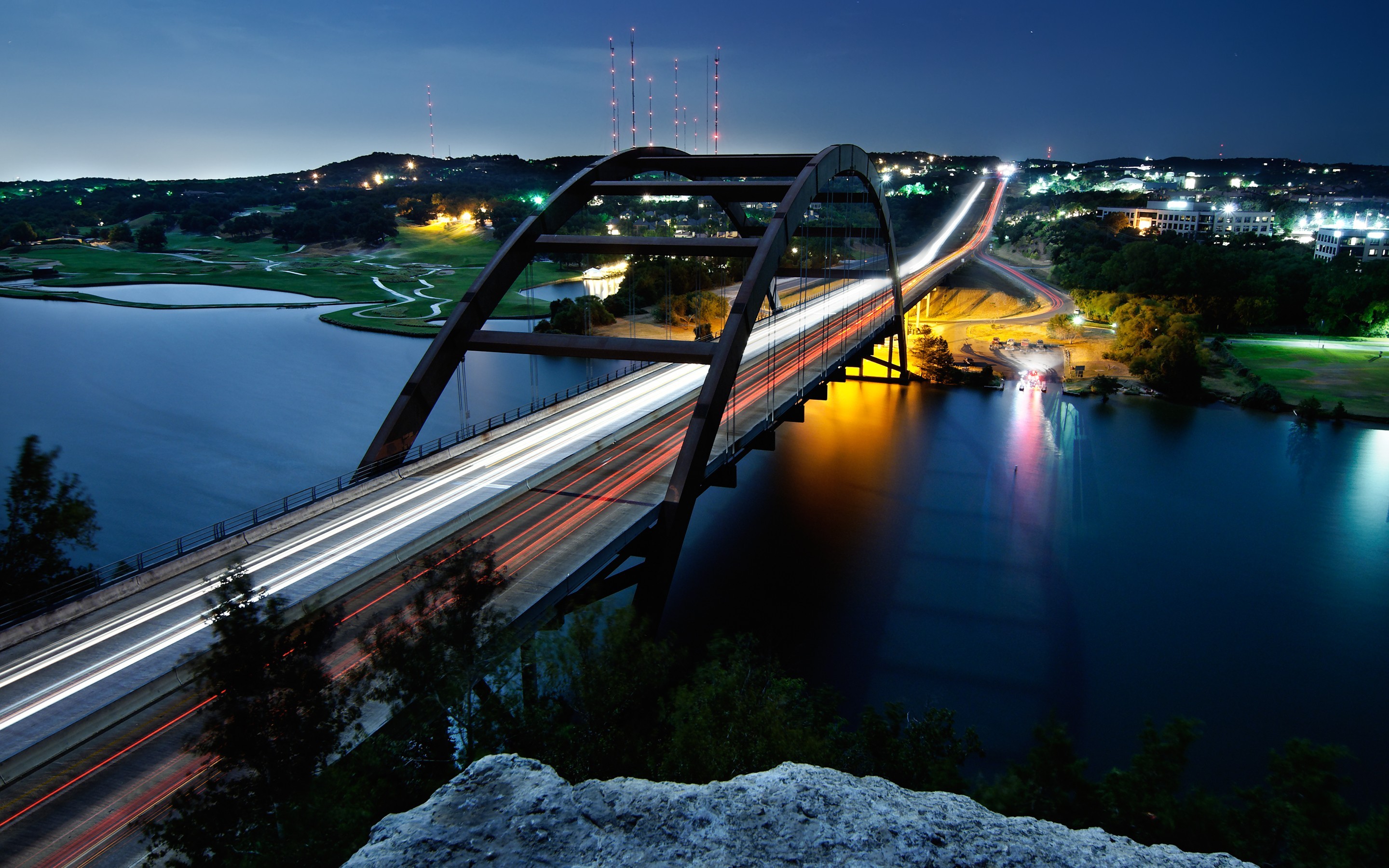 City Urban Austin Texas 360 Bridge Long Exposure Bridge River 2880x1800