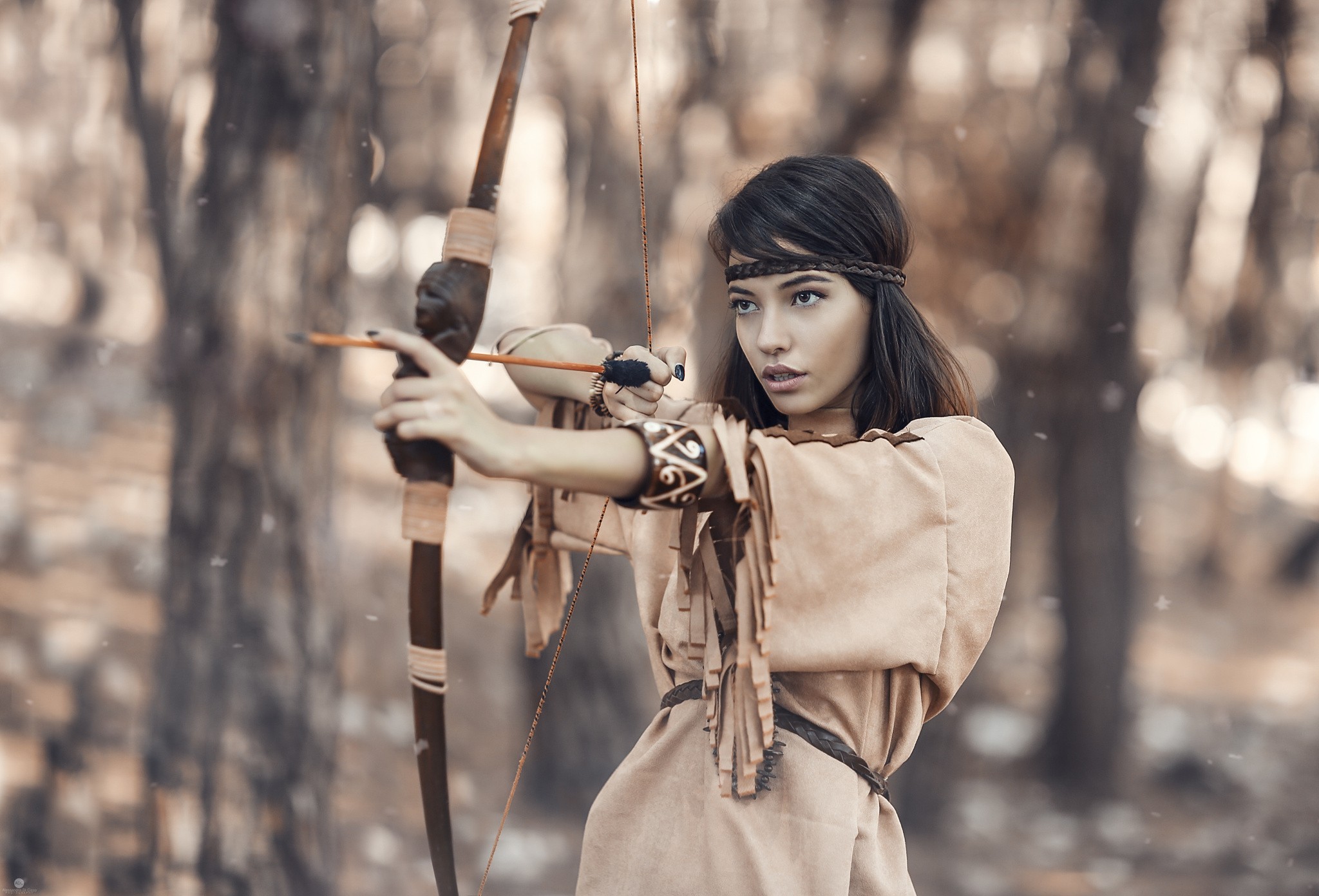 Women Photography Bow And Arrow Archery Alessandro Di Cicco Hairband 2048x1392