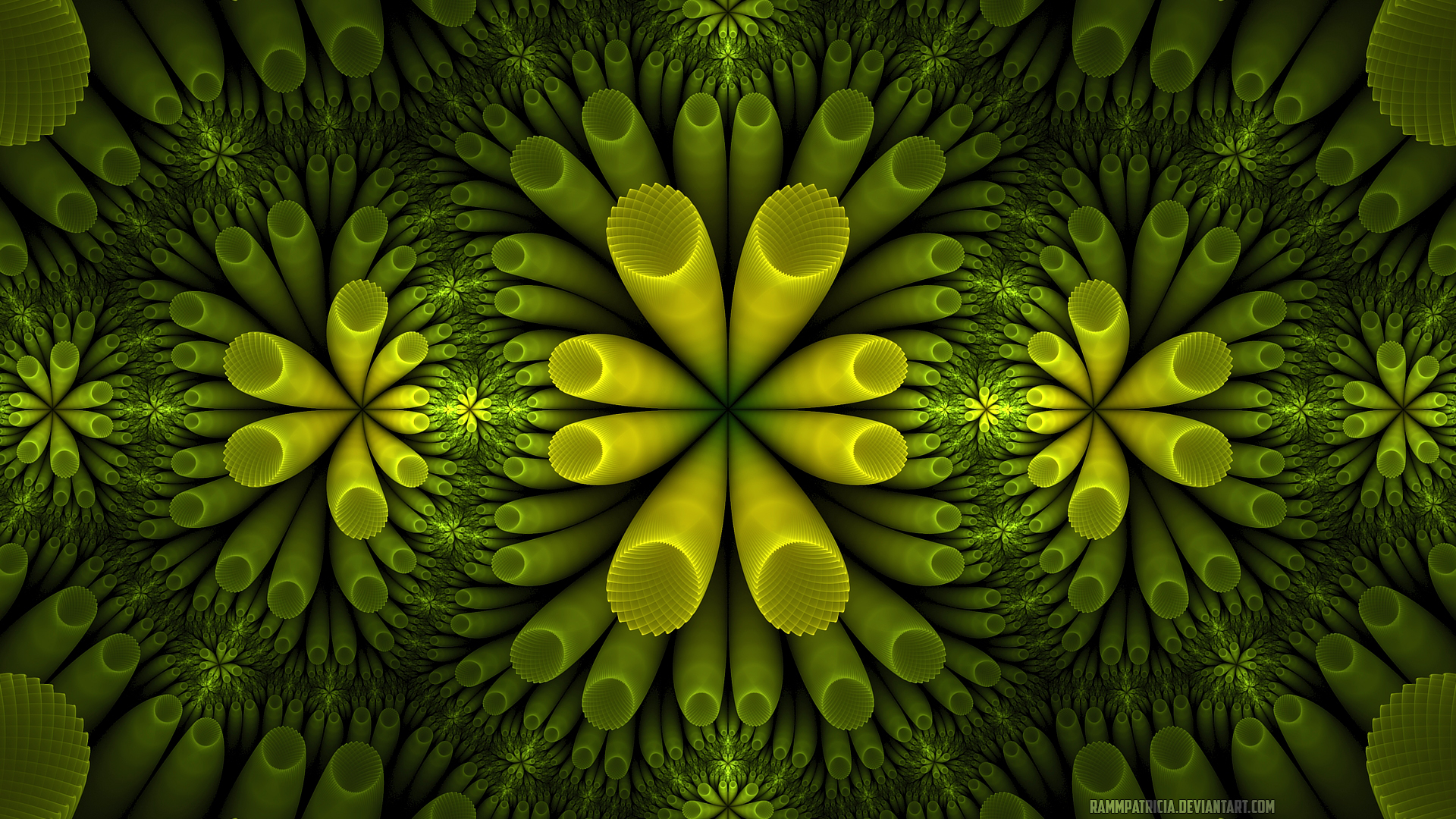 Fractal Microscopic Plants Abstract Digital Art Chaotica RammPatricia Nature Watermarked 1920x1080