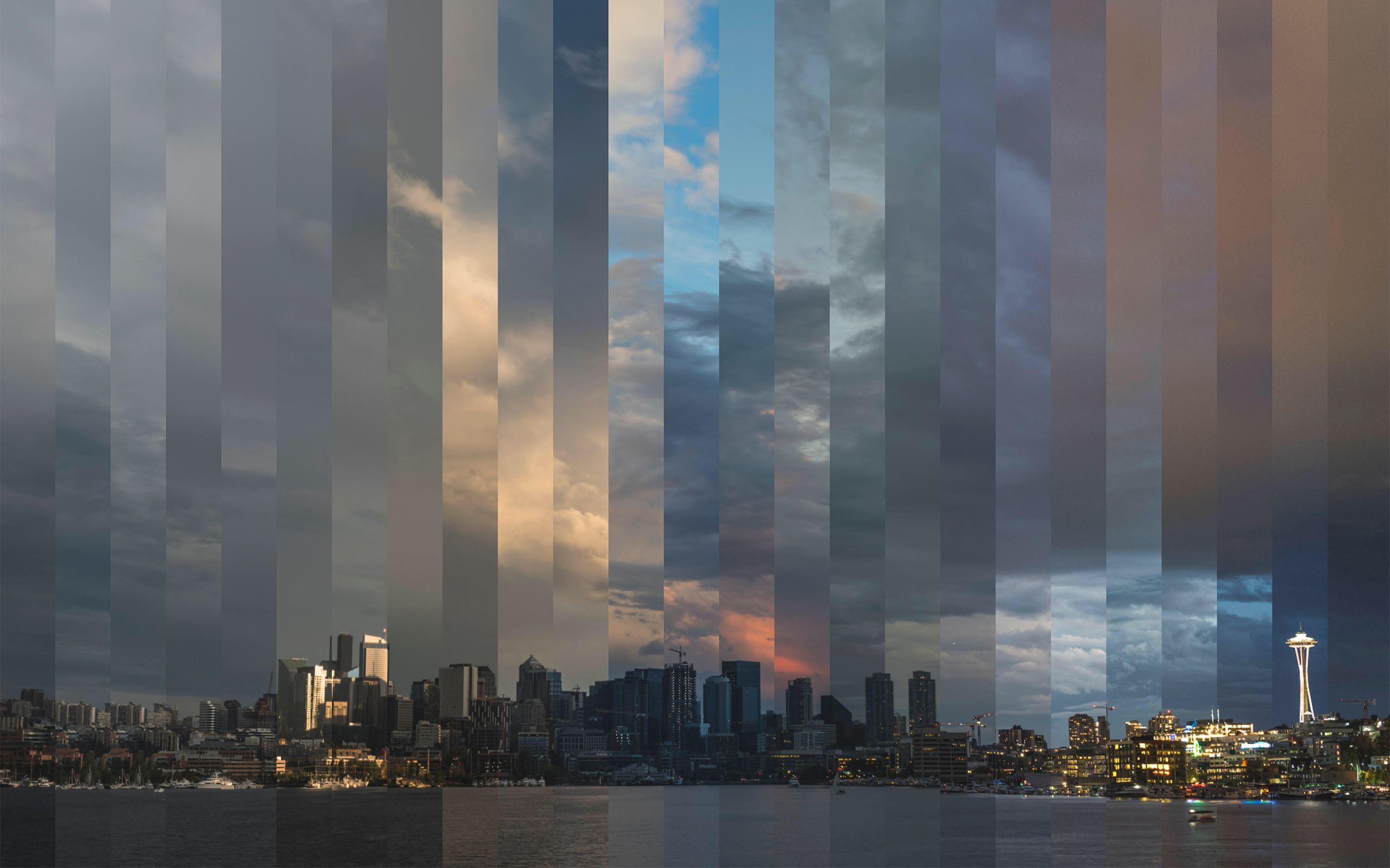 Seattle Timelapse City Skyline Digital Art Cityscape 2560x1600