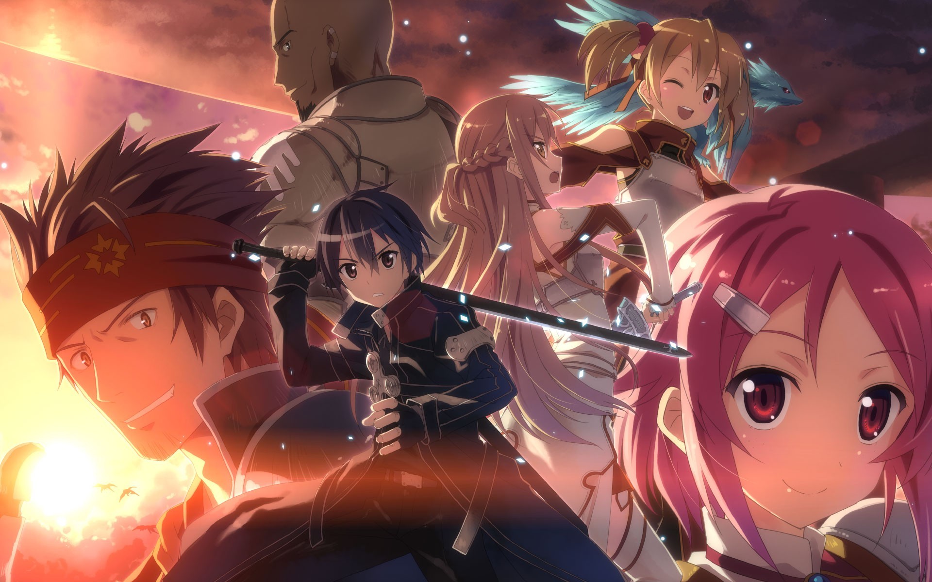 Sword Art Online Kirigaya Kazuto Yuuki Asuna Shinozaki Rika Ayano Keiko Tsuboi Ryotaro Anime Anime G 1920x1200