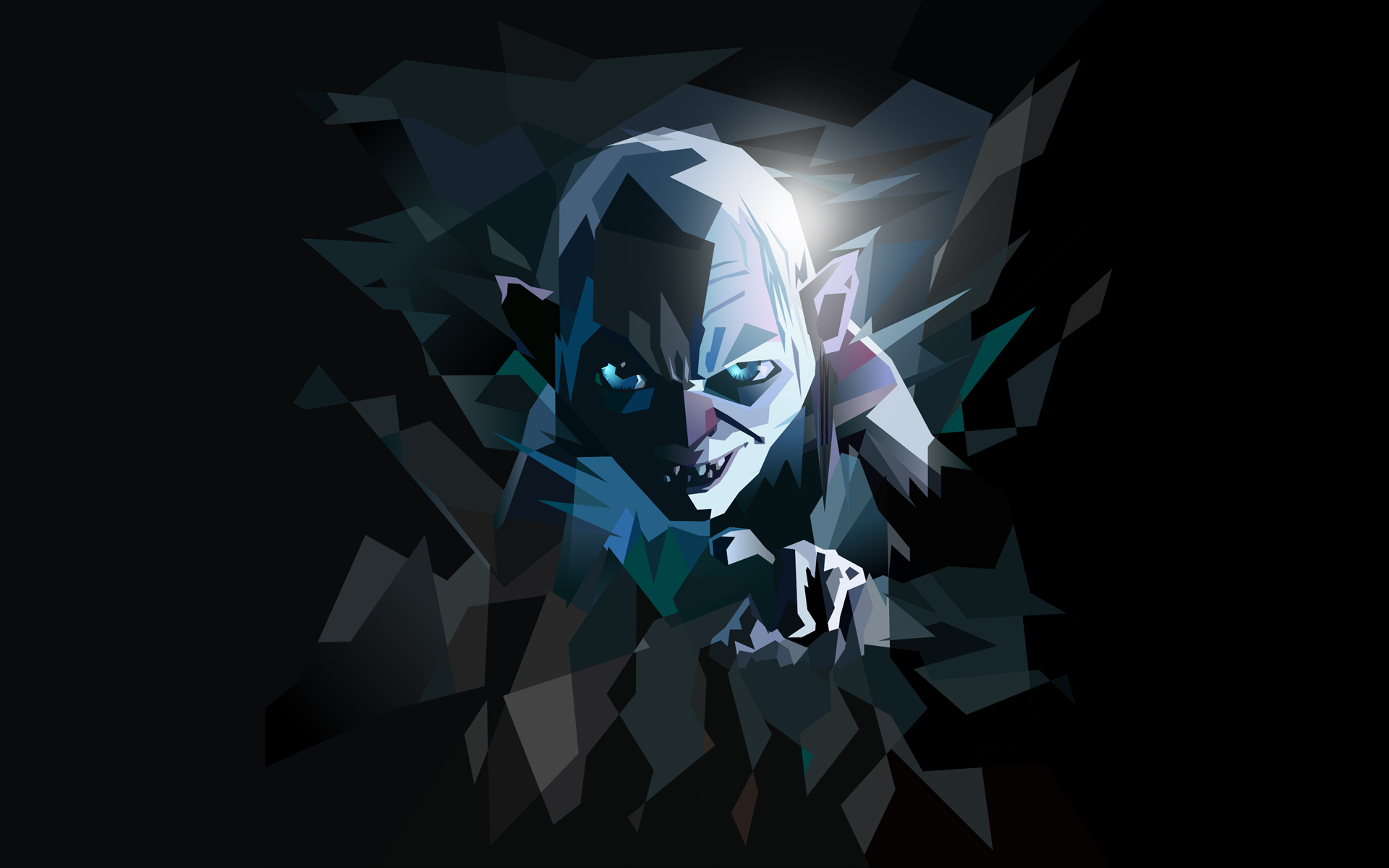 The Lord Of The Rings The Hobbit Gollum Low Poly Digital Art Smeagol Fantasy Art 1920x1200