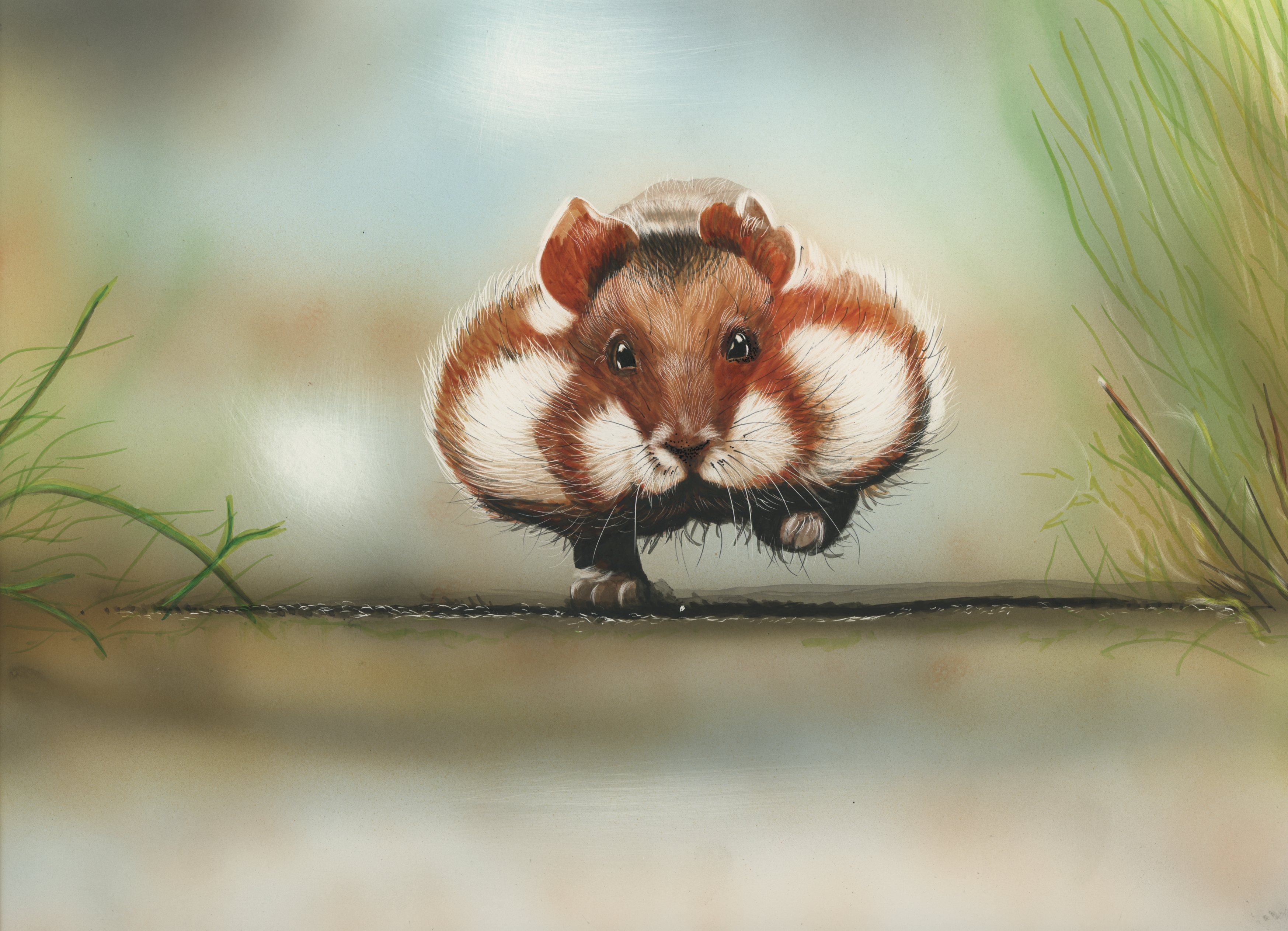 Hamster Rodent Painting Artistic 3494x2526