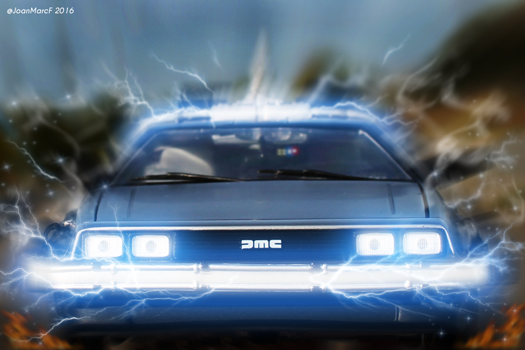 Car Vehicle Time Machine 500px Digital Art Toys Movie Vehicles DeLorean 2016 Year 2048x1364