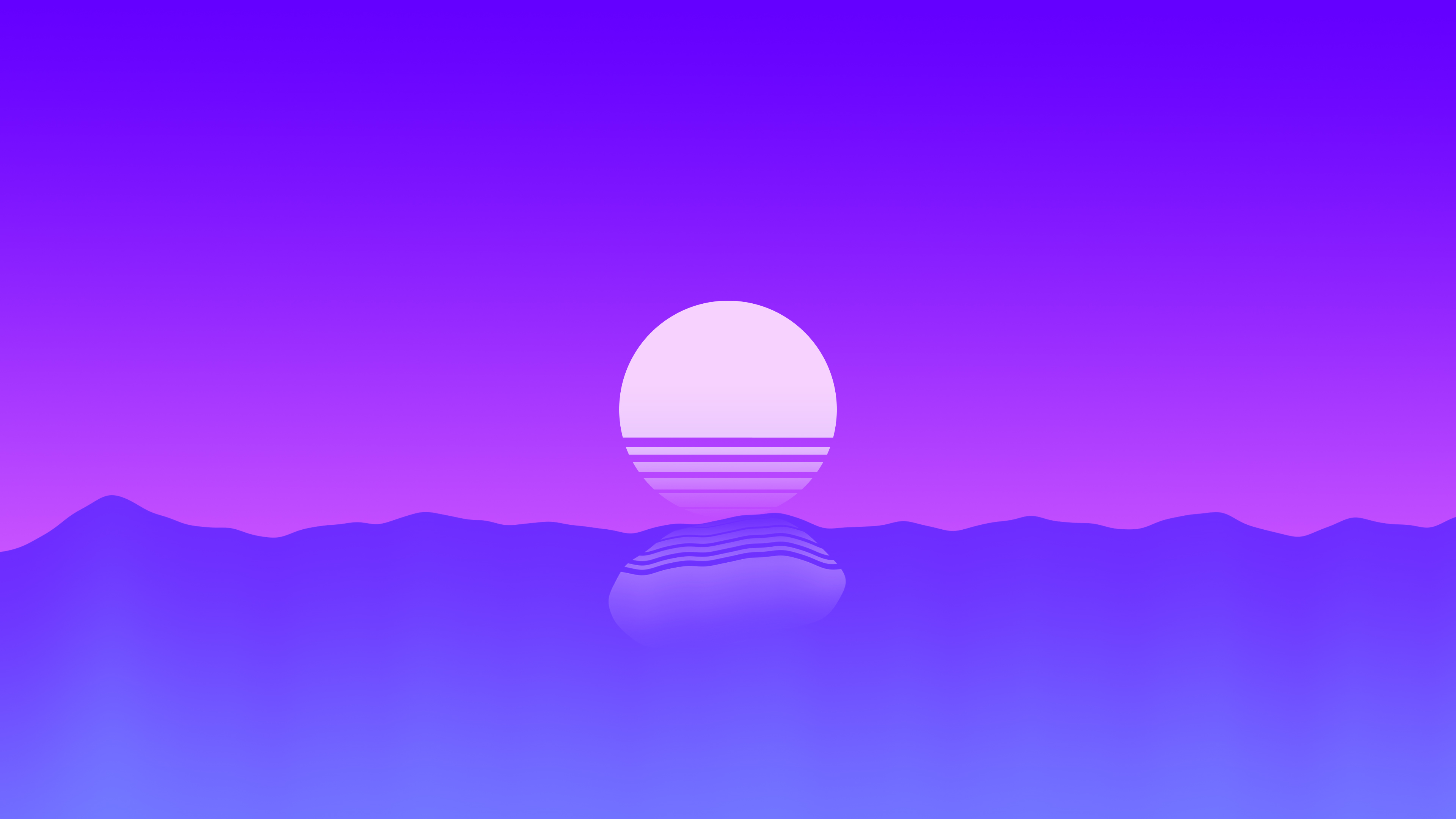Sunset Sea OutRun Minimalism 3840x2160