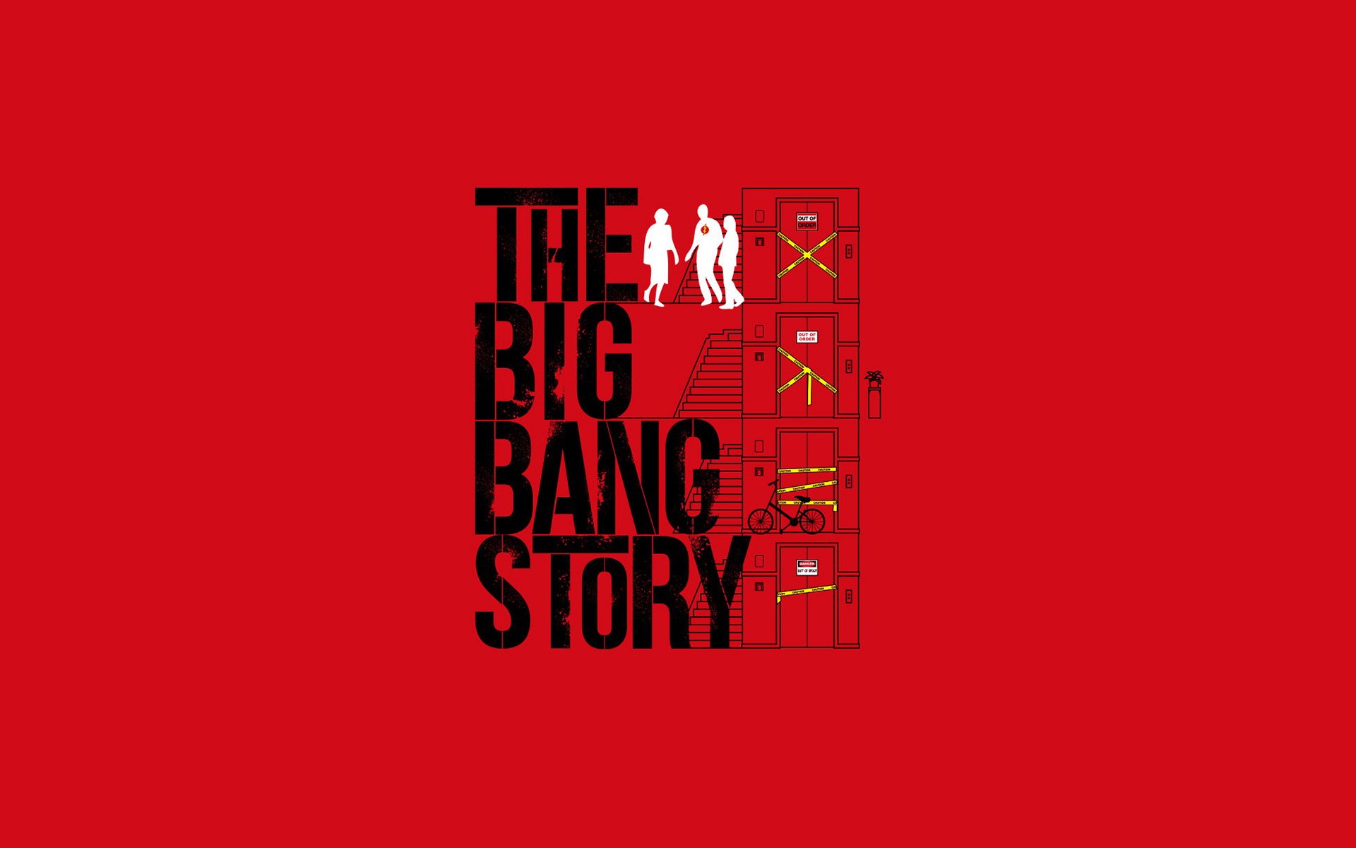 Fan Art The Big Bang Theory Tv Series Red Background 1920x1200