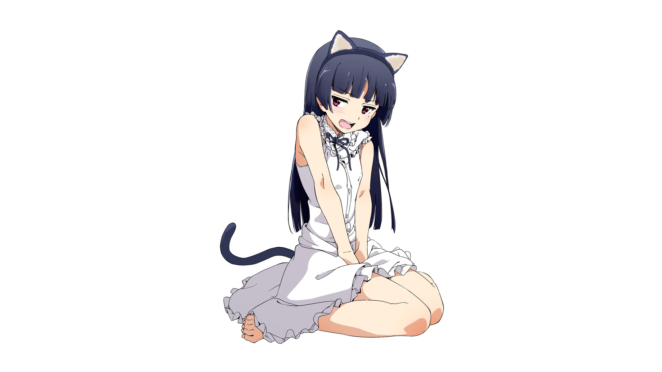 Anime Anime Girls Gokou Ruri Dark Hair Cat Girl Ore No Imouto Ga Konnani Kawaii Wake Ga Nai White Ba 2134x1200