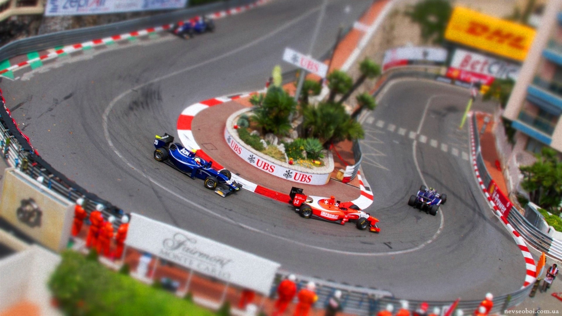 Tilt Shift Car Monaco Race Cars Hairpin Turns Race Tracks Formula 1 1920x1080