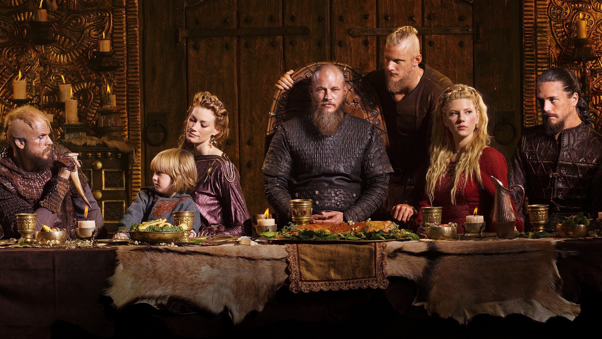 Vikings Ragnar Lodbrok Lagertha Lothbrok Floki Vikings TV Series Women Blonde Men Beards Braids Grou 1920x1080