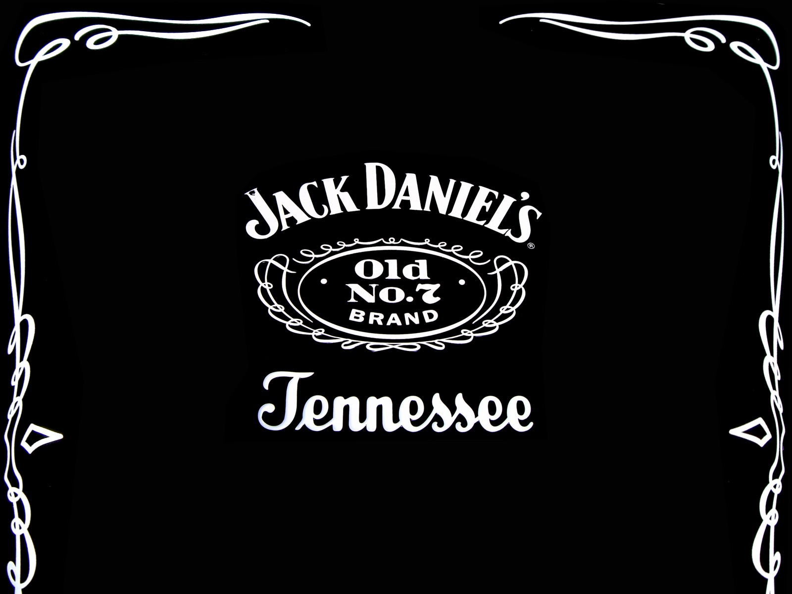 Jack Daniels Logo Monochrome Alcohol 1600x1200