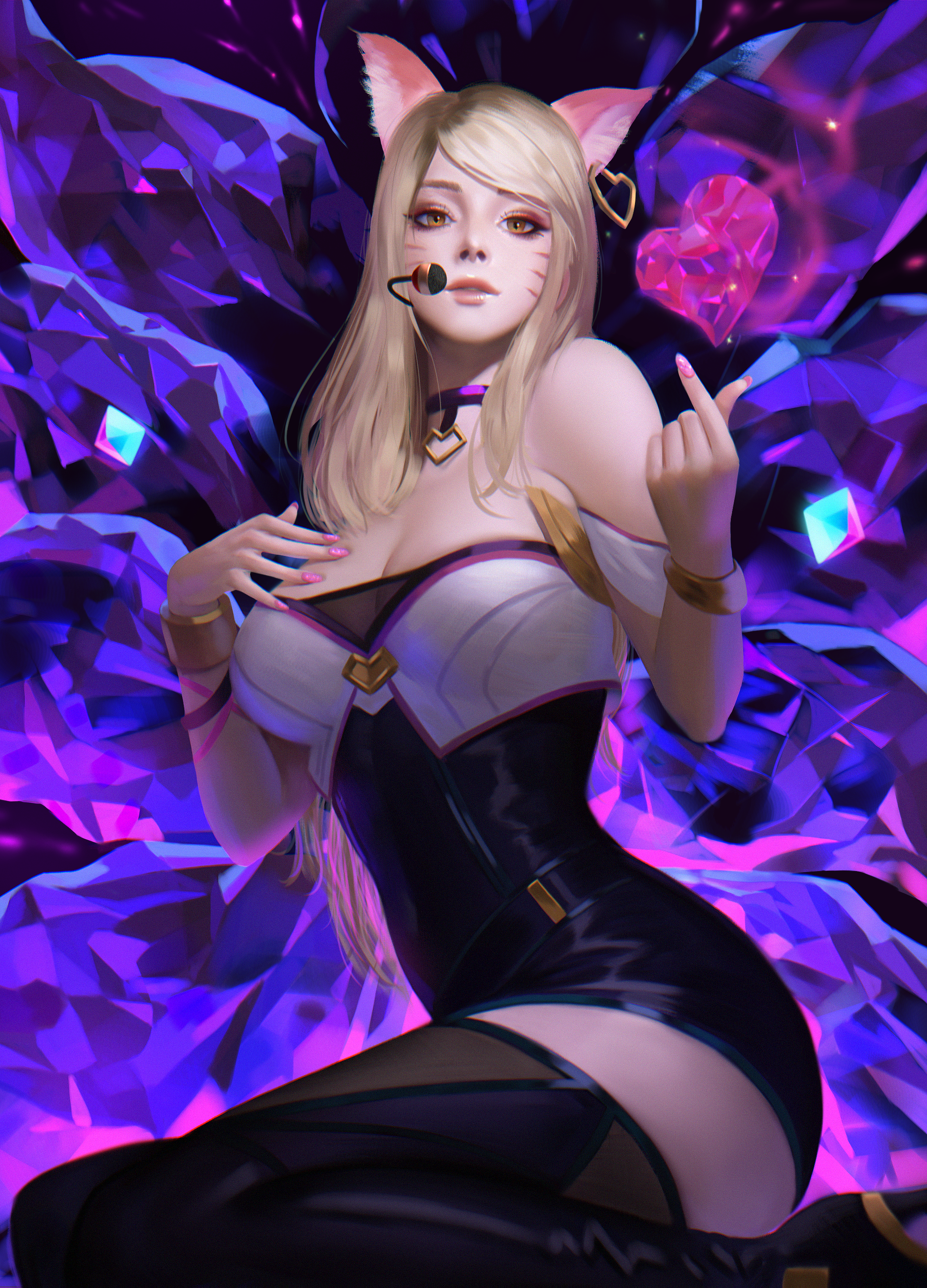 Ahri League Of Legends League Of Legends Video Game Girls Video Games Women Blonde Fox Girl Foxy Ear 2159x3000