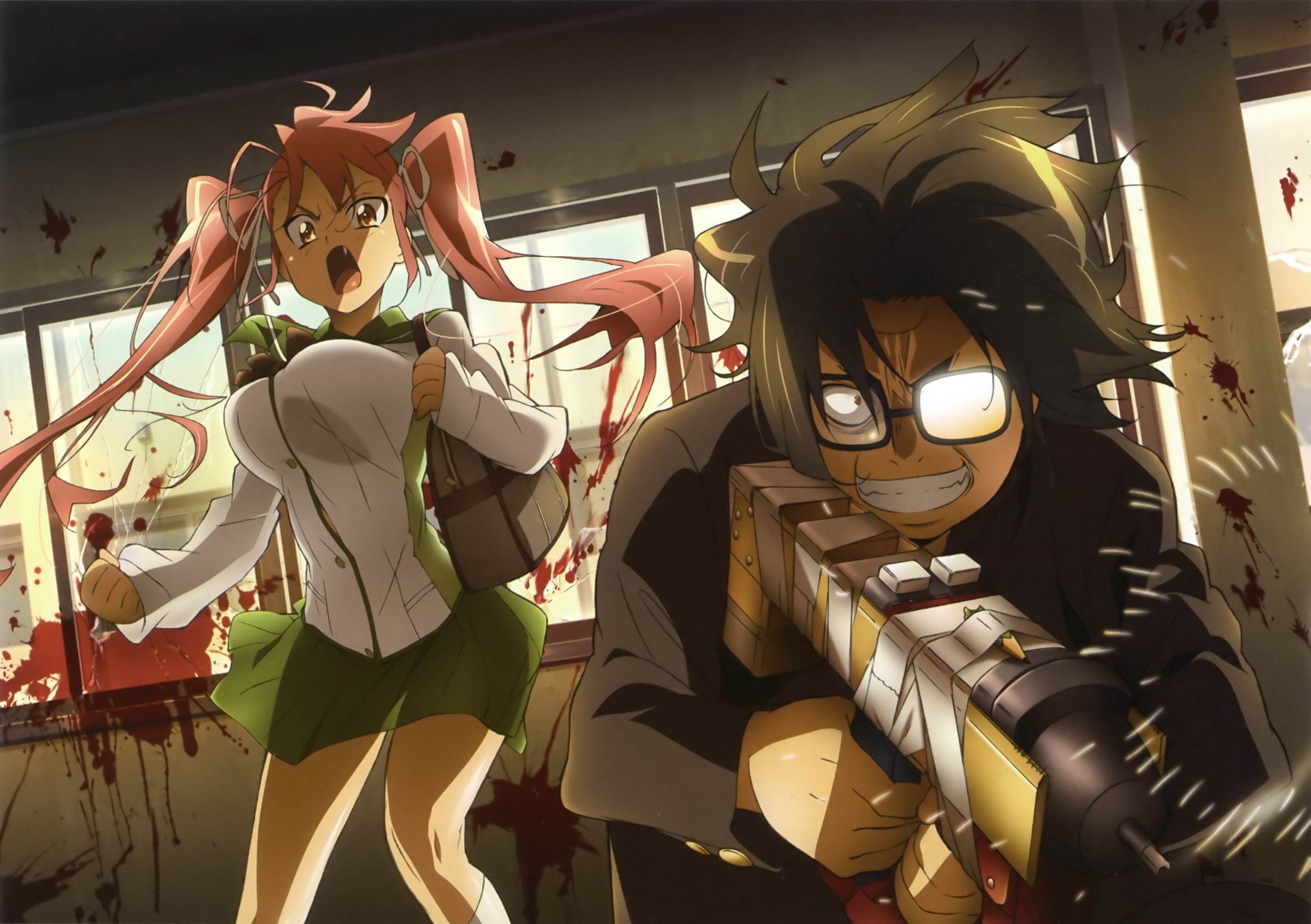 Highschool Of The Dead Takagi Saya Kouta Hirano 2806x1979