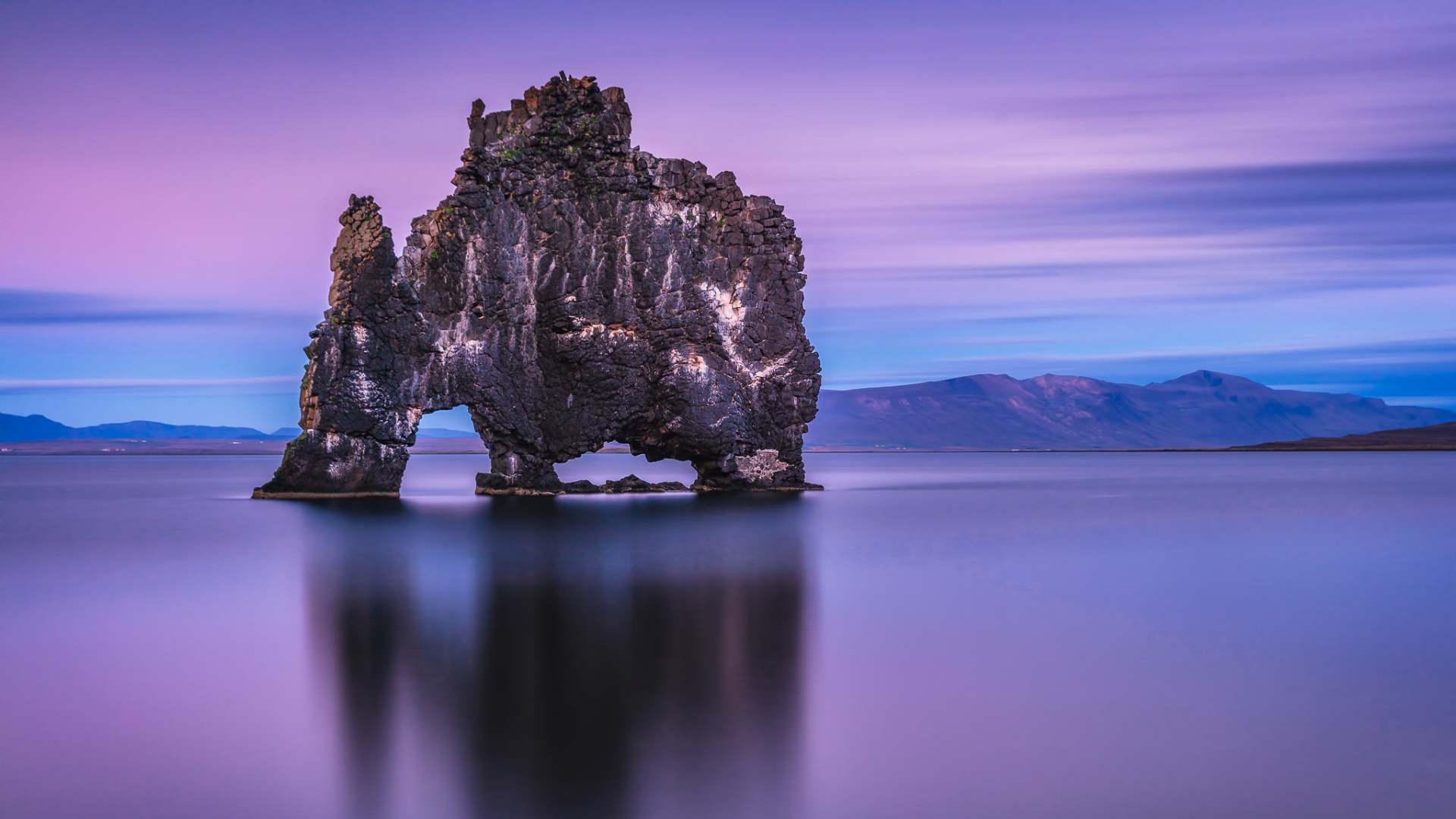 Nature Landscape Water Long Exposure Rock Formation Clouds Sea Mountains Rock Imagination Reflection 1920x1080