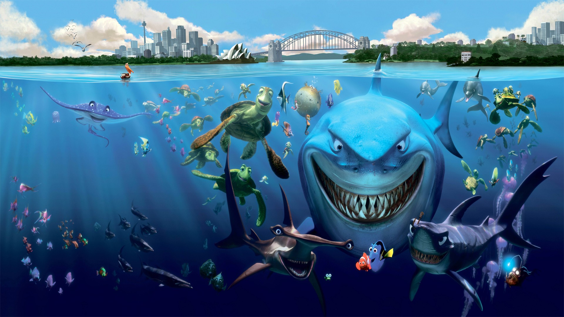 Finding Nemo Movie Shark Nemo Finding Nemo Dory Finding Nemo Fish Bruce Finding Nemo Marlin Finding  1920x1080