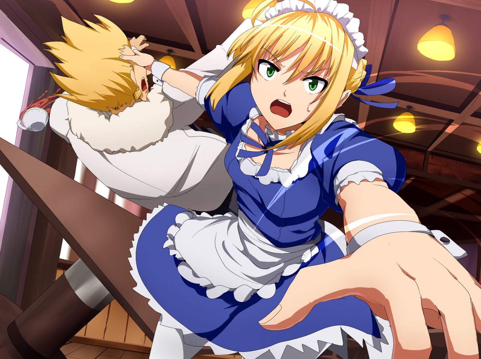 Fate Series Fate Stay Night Carnival Phantasm Saber Gilgamesh Arturia Pendragon Anime Girls Anime Bo 1558x1164