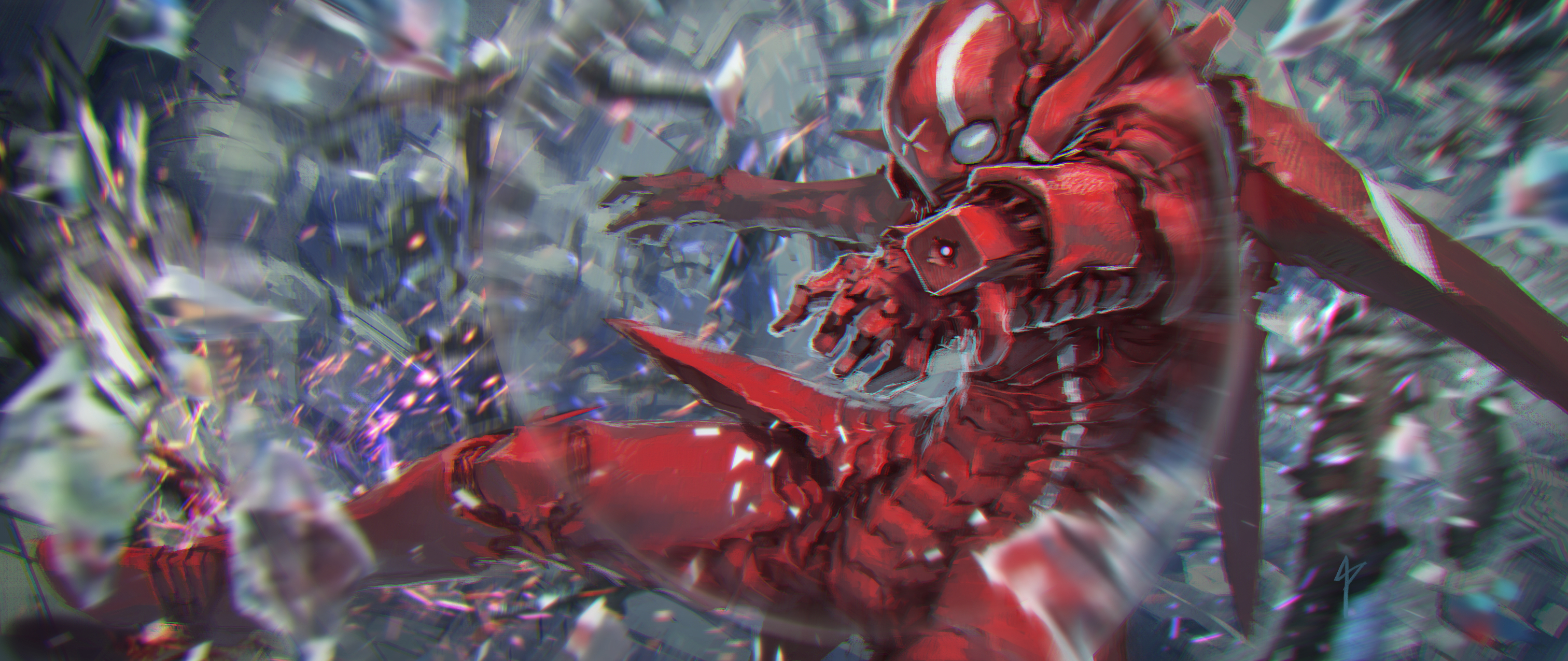 Digital Art Fantasy Art Artwork Science Fiction Futuristic Warrior Battle Space Battle Ultrawide 3024x1276