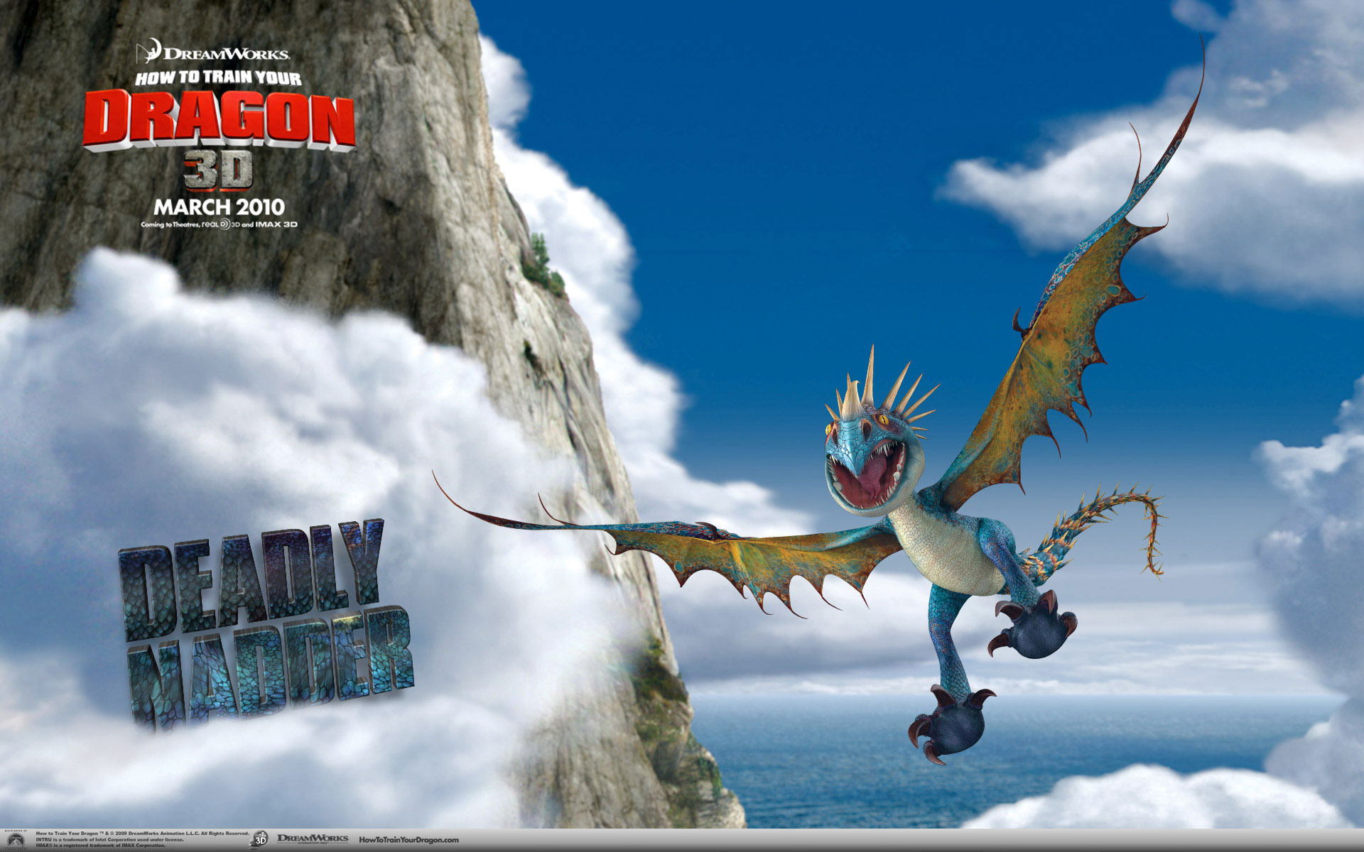 Deadly Nadder How To Train Your Dragon Dragon Cloud Rock 1920x1200