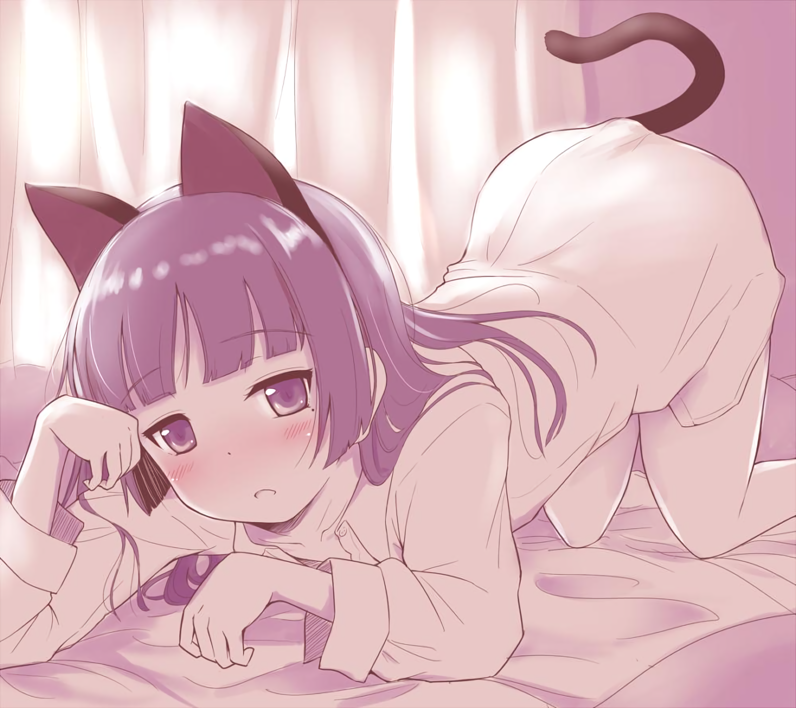 Anime Anime Girls Cat Girl Ore No Imouto Ga Konnani Kawaii Wake Ga Nai Gokou Ruri Dark Hair Black Ey 1600x1423