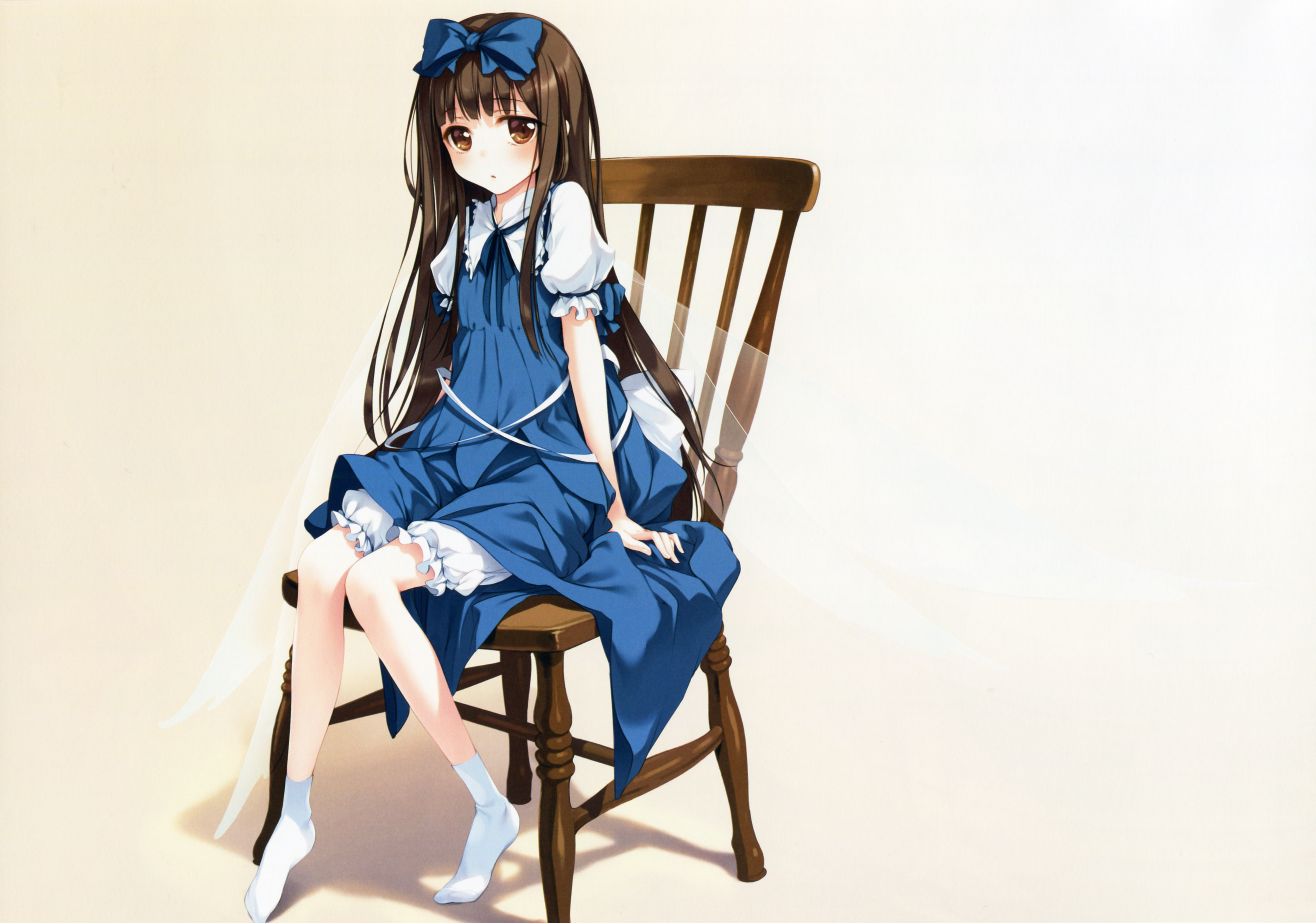 Touhou Star Sapphire Ke Ta Chair Sitting Wings Legs Socks Anime Girls 3436x2412