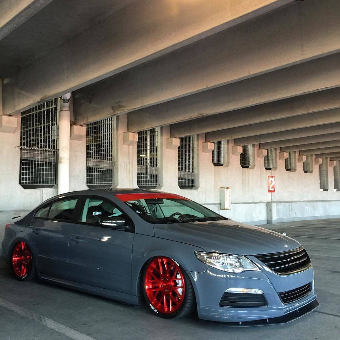 Car Stance Tuning Lowered German Cars Parking Vehicle Colored Wheels Volkswagen CC Volkswagen 1080x1080