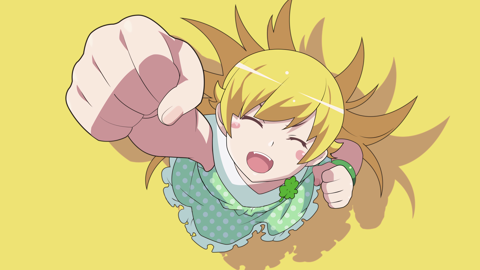 Shinobu Oshino Bakemonogatari Monogatari Series Monogatari Series Second Season Blonde Yellow Eyes L 1920x1080