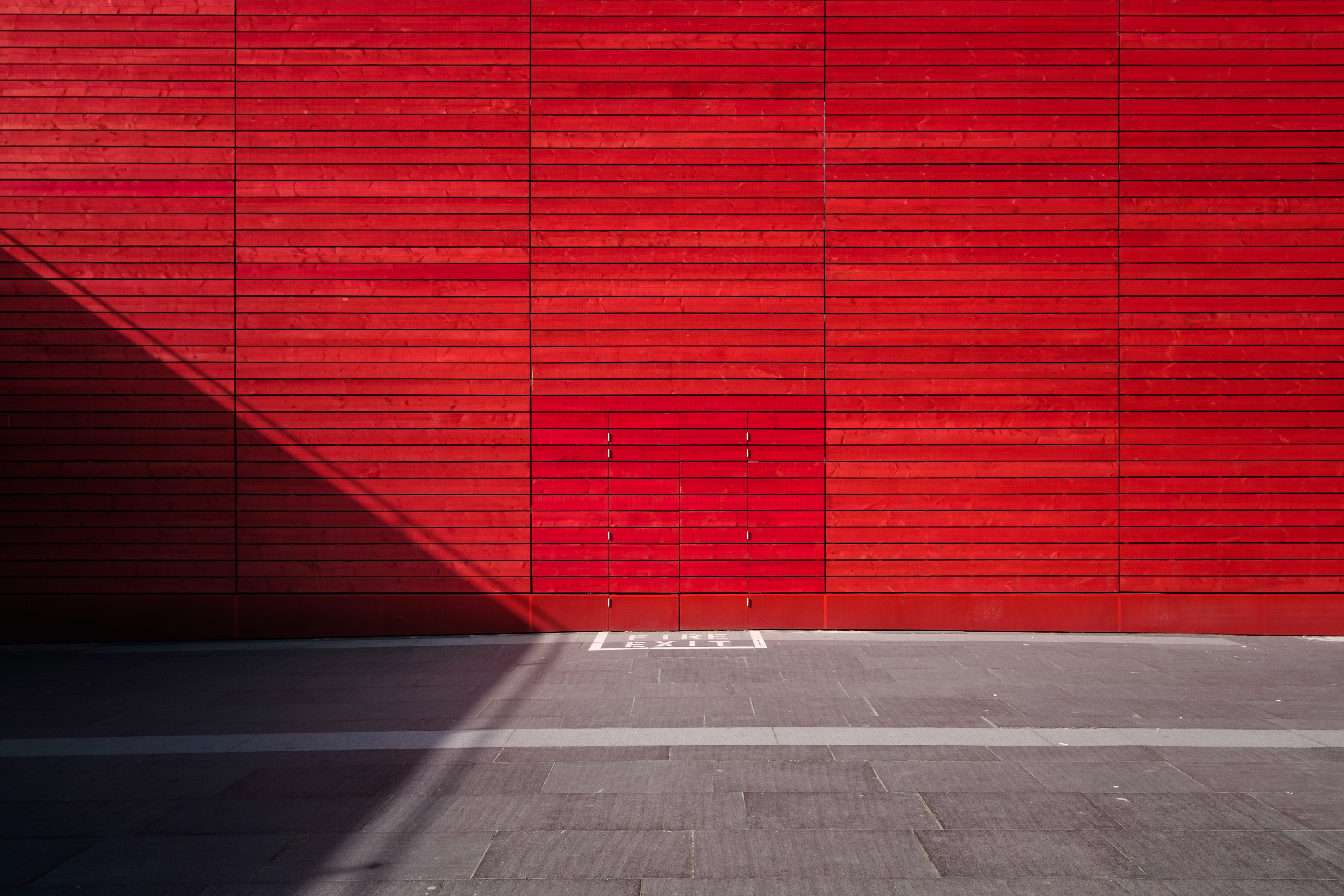 Red Exit Door Wall 4759x3173