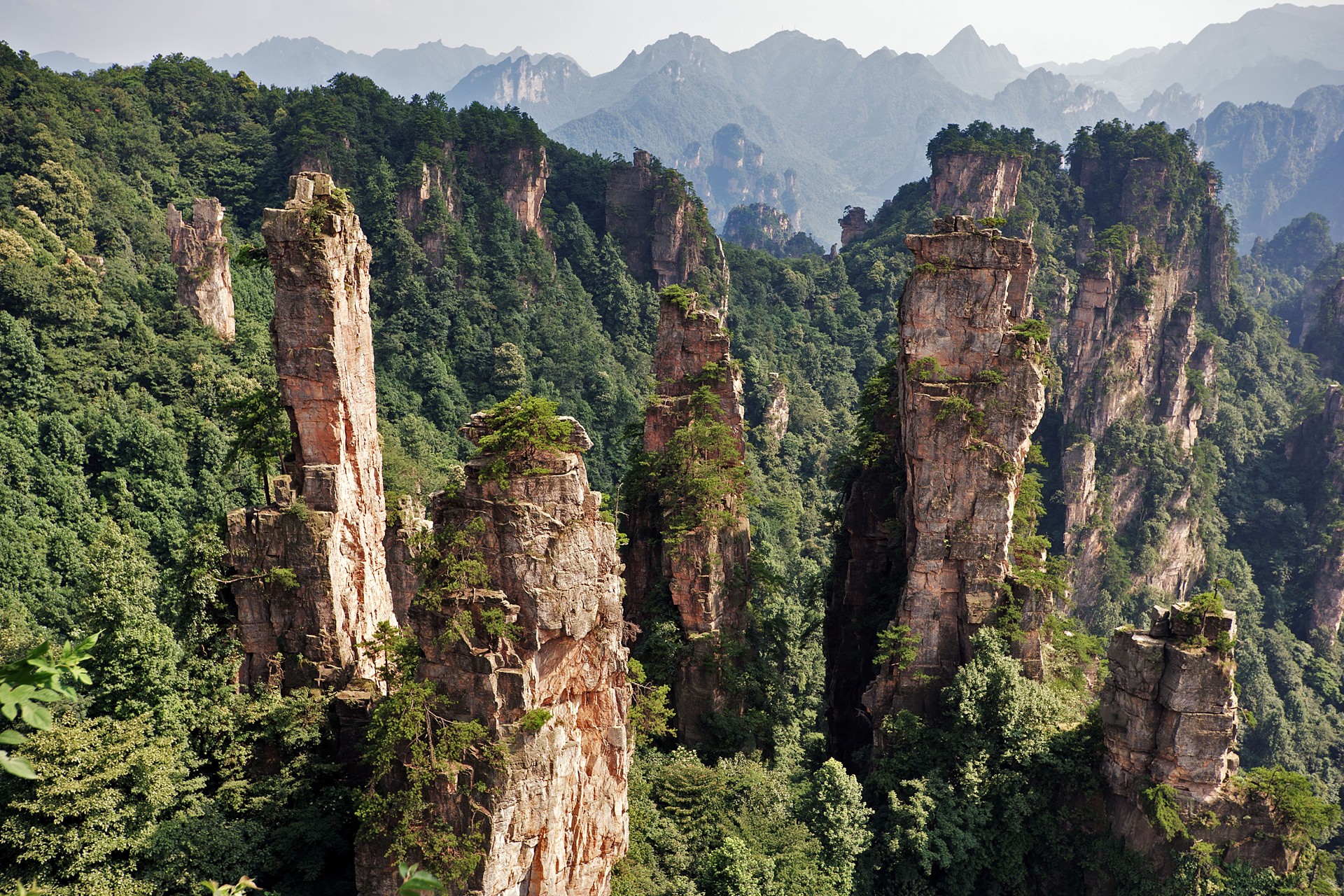 Landscape China Mountains Rocks Trees Zhangjiajie National Park 1920x1280