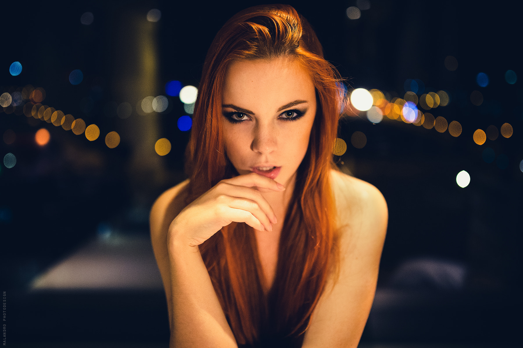 Women Redhead Blue Eyes Open Mouth Smoky Eyes Finger On Lips Face Portrait Alex Heitz Looking At Vie 1800x1200