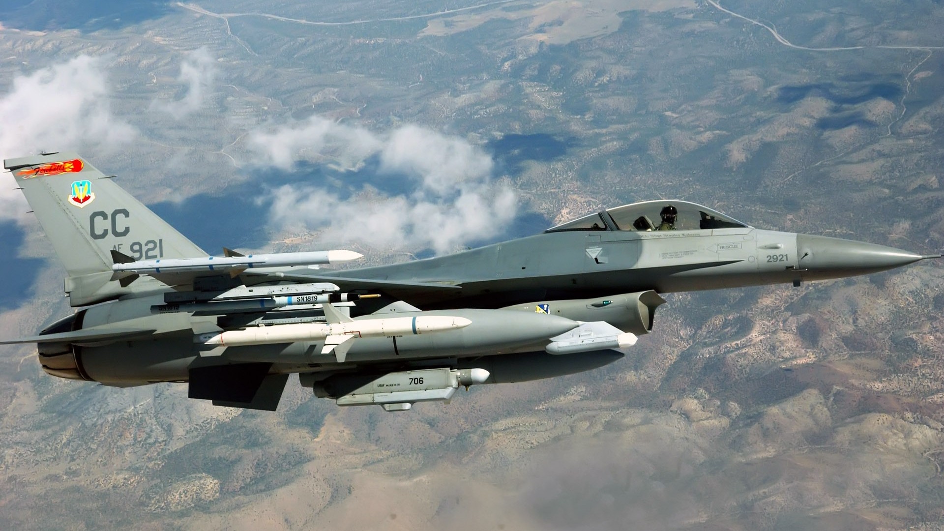 Military Aircraft Airplane Jets Sky General Dynamics F 16 Fighting Falcon Military Aircraft 1920x1080