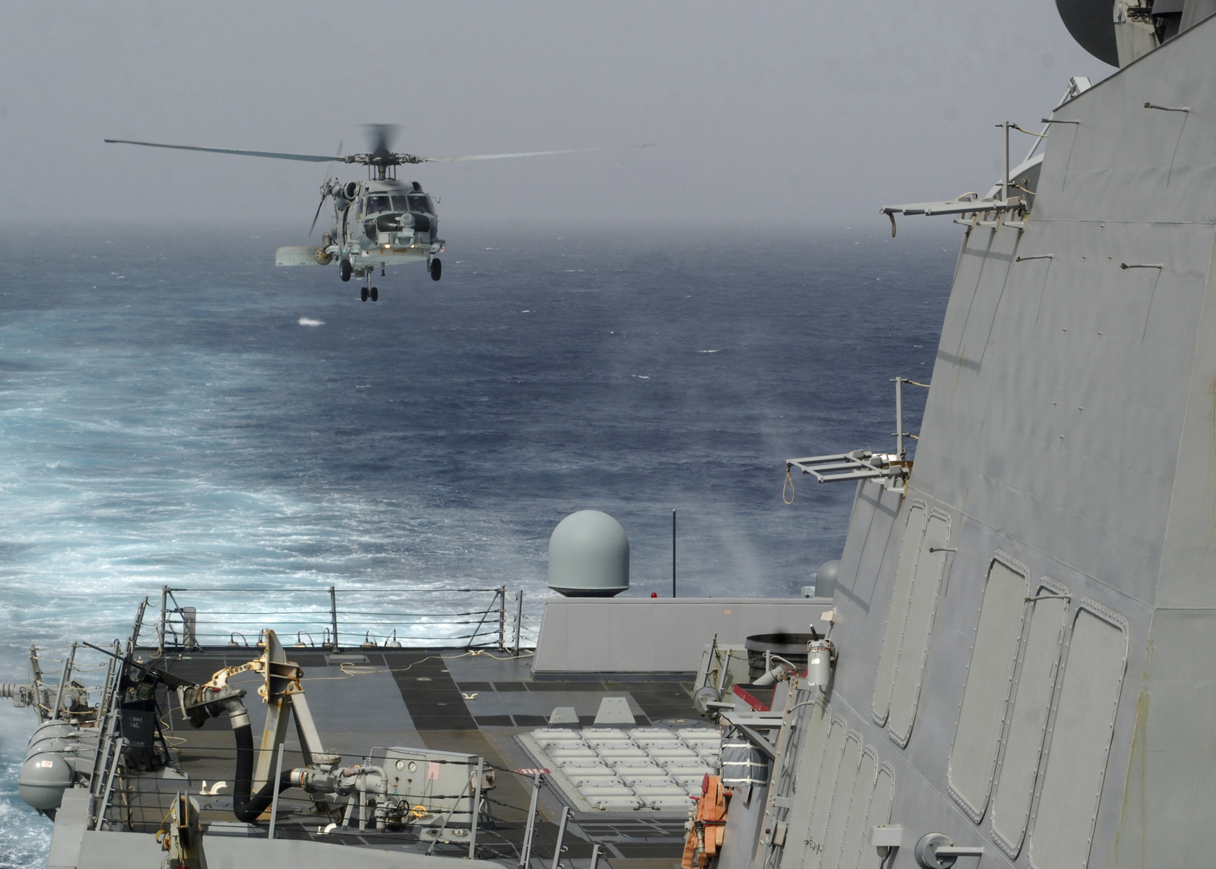 Sikorsky SH 60 Seahawk Helicopter Aircraft Ship USS Mason DDG 87 Guided Missile Destroyer Navy 1750x1250
