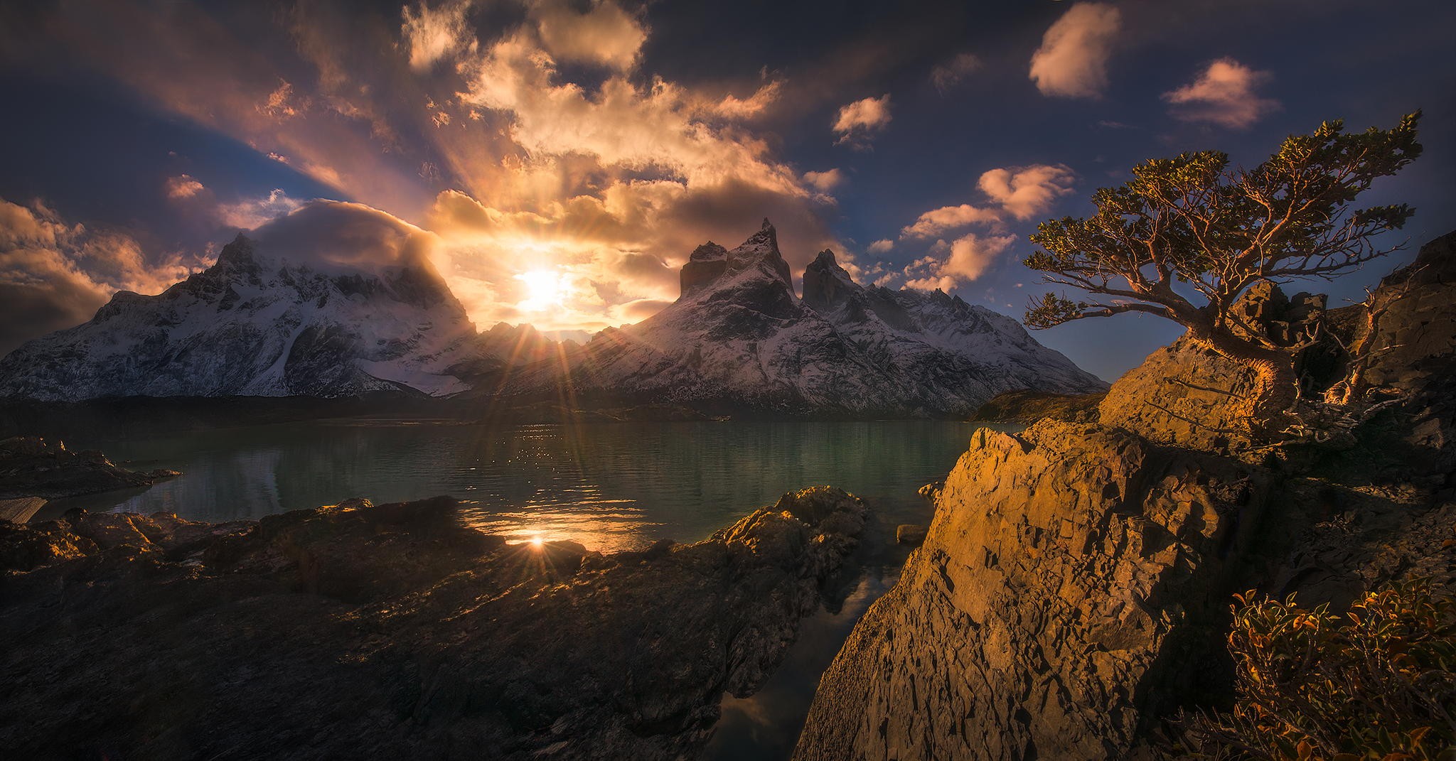 Nature Mountains Landscape River Sunset Marc Adamus 500px Without People 2048x1071