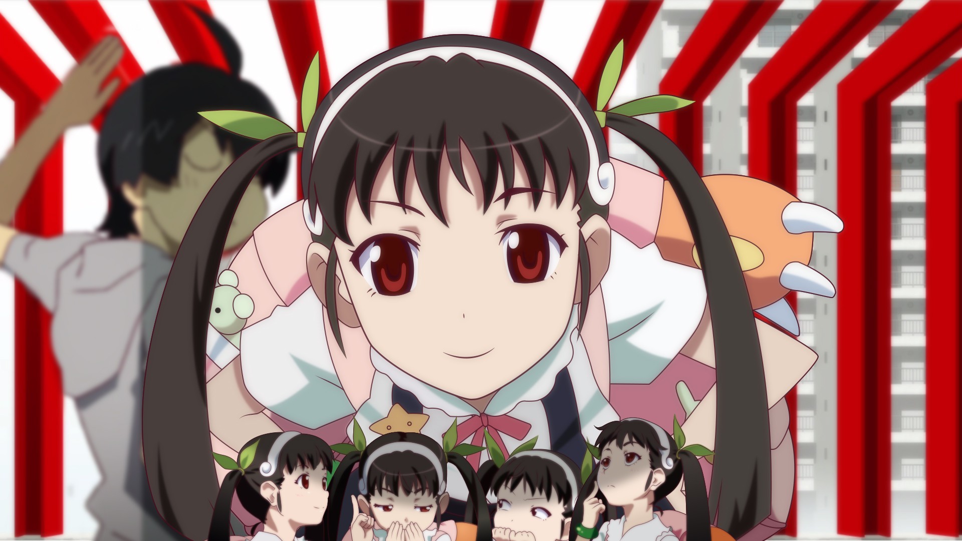 Monogatari Series Hachikuji Mayoi Araragi Koyomi Twintails Anime Girls 1920x1080