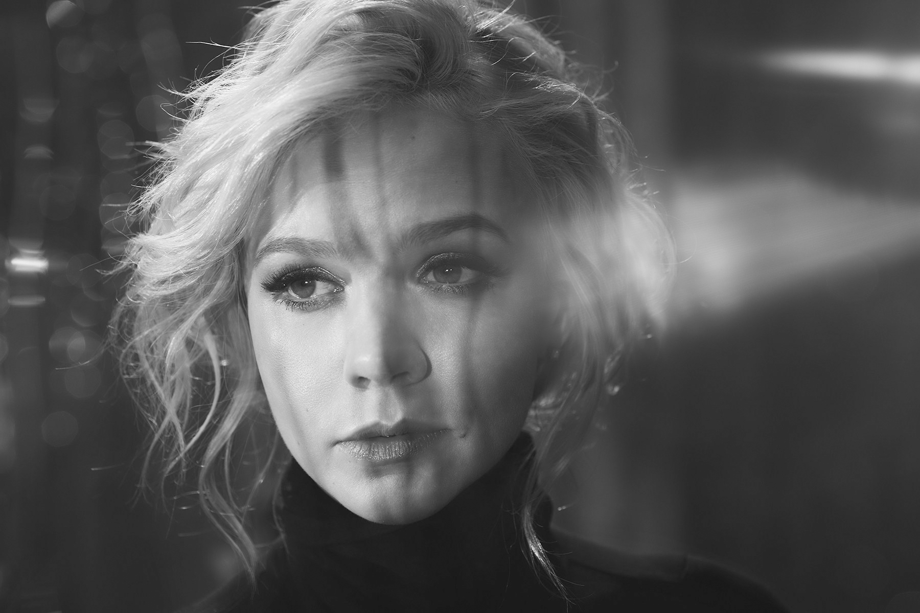 Carey Mulligan Women Blonde Celebrity Actress Monochrome 1800x1200