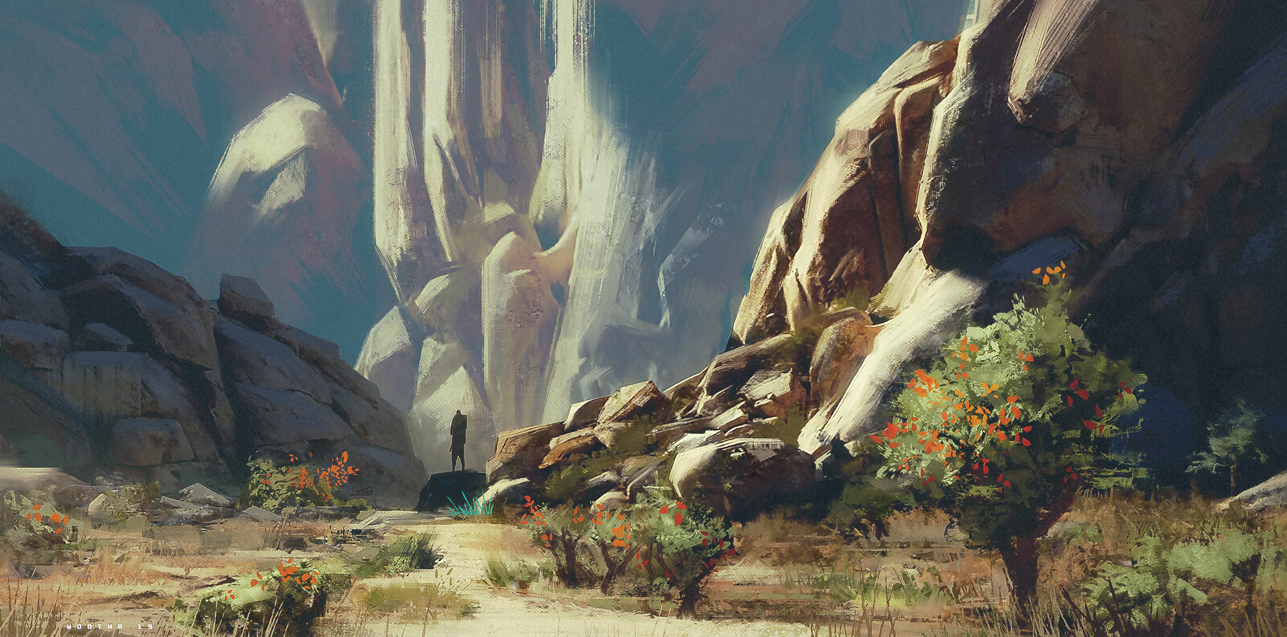 Rocks Environment Adventurers Wall Artwork 2560x1268