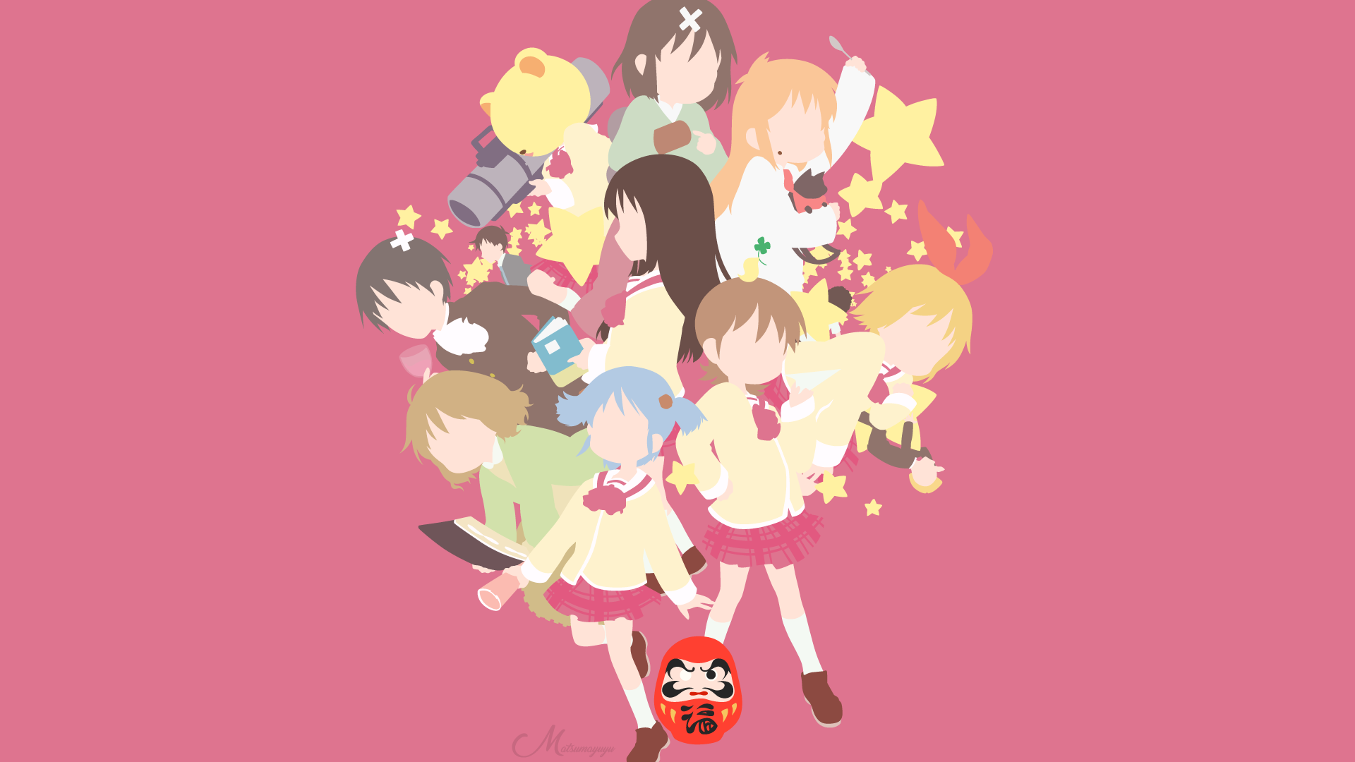 Nichijou Minimalism Anime 1920x1080