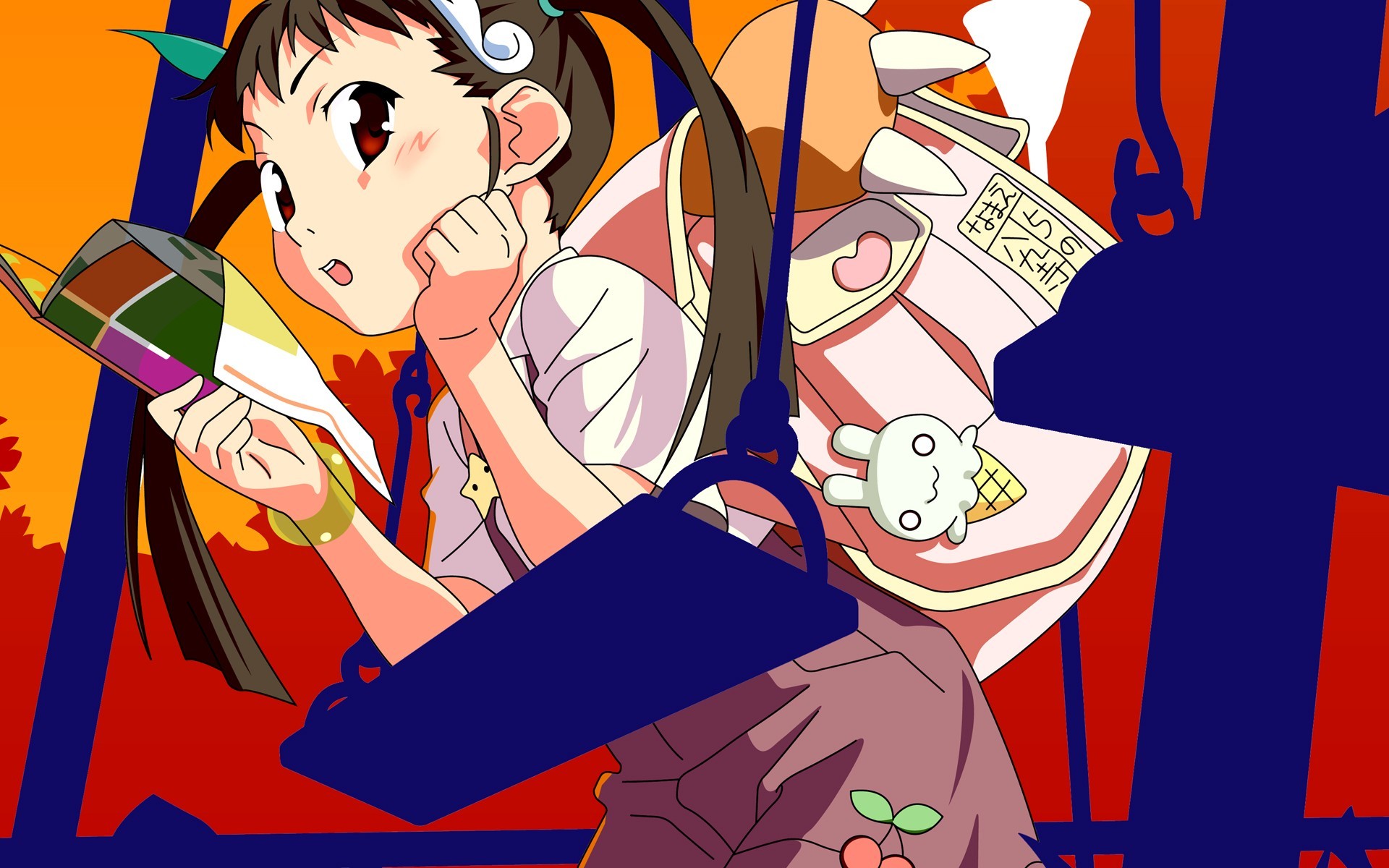 Monogatari Series Anime Girls Hachikuji Mayoi Anime Twintails 1920x1200