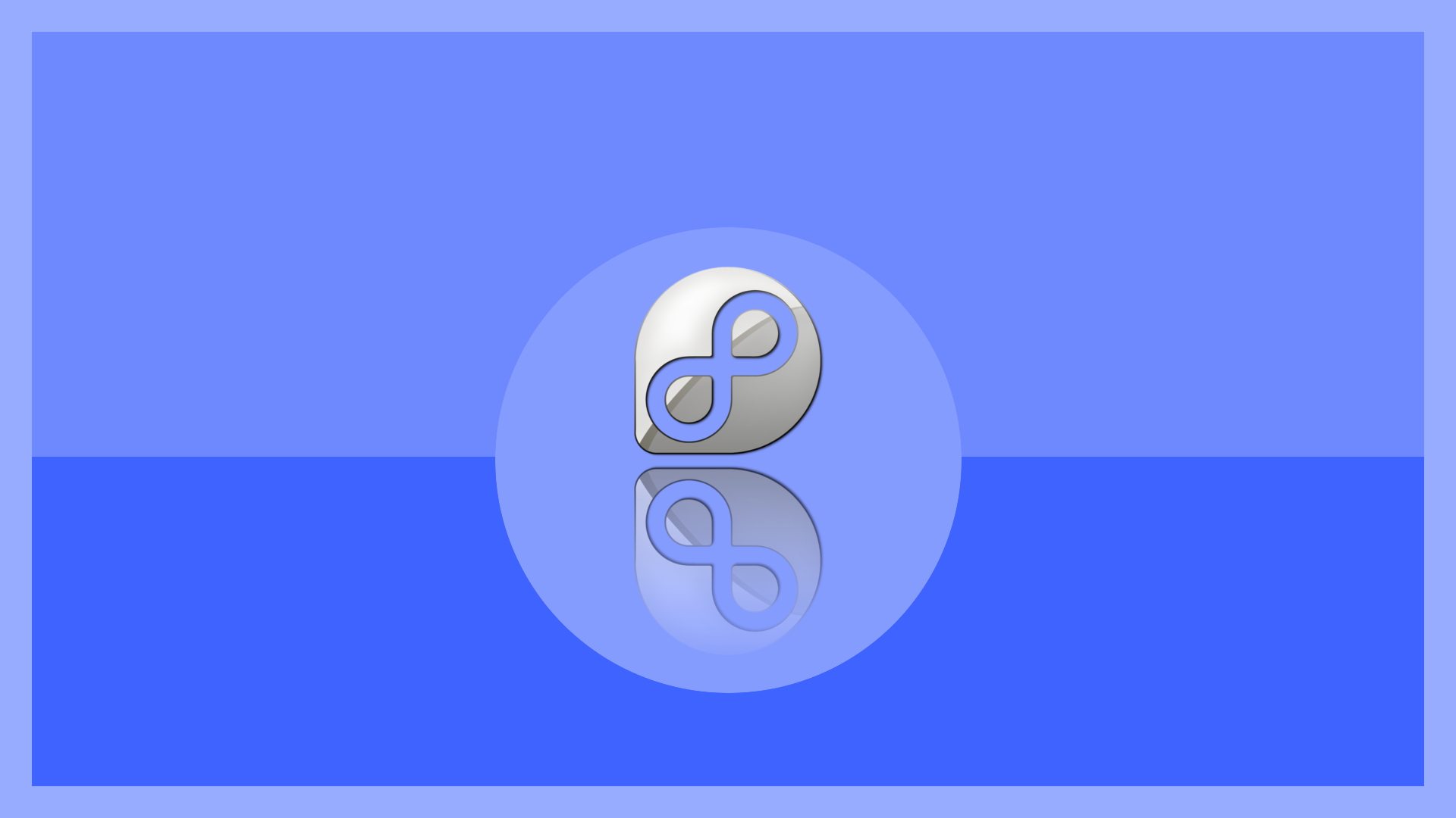Linux Fedora Digital Art Minimalism Blue Background Circle Simple Background 1920x1080