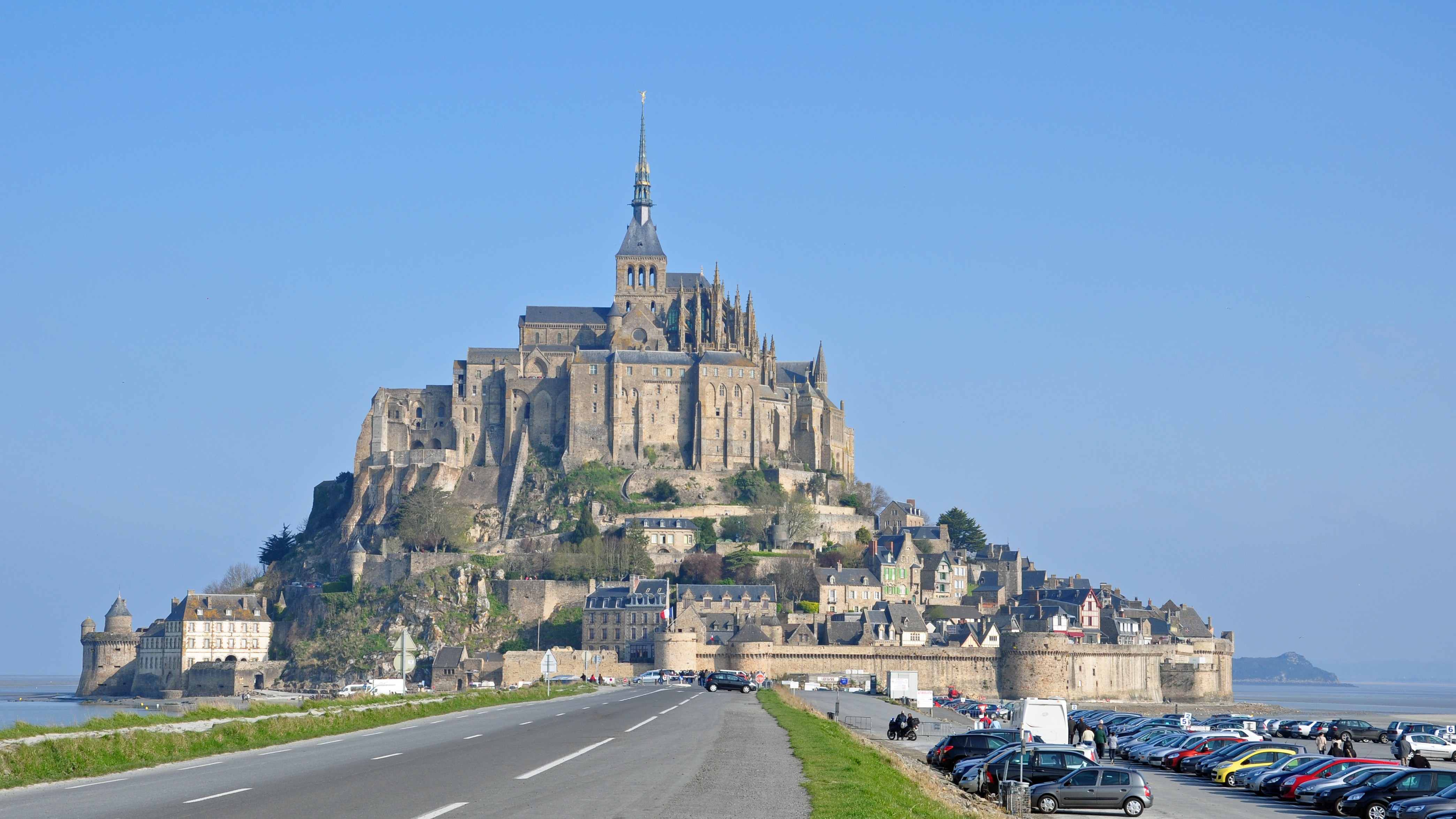 Mont Saint Michel Architecture Abbey Island Cityscape France 4176x2349