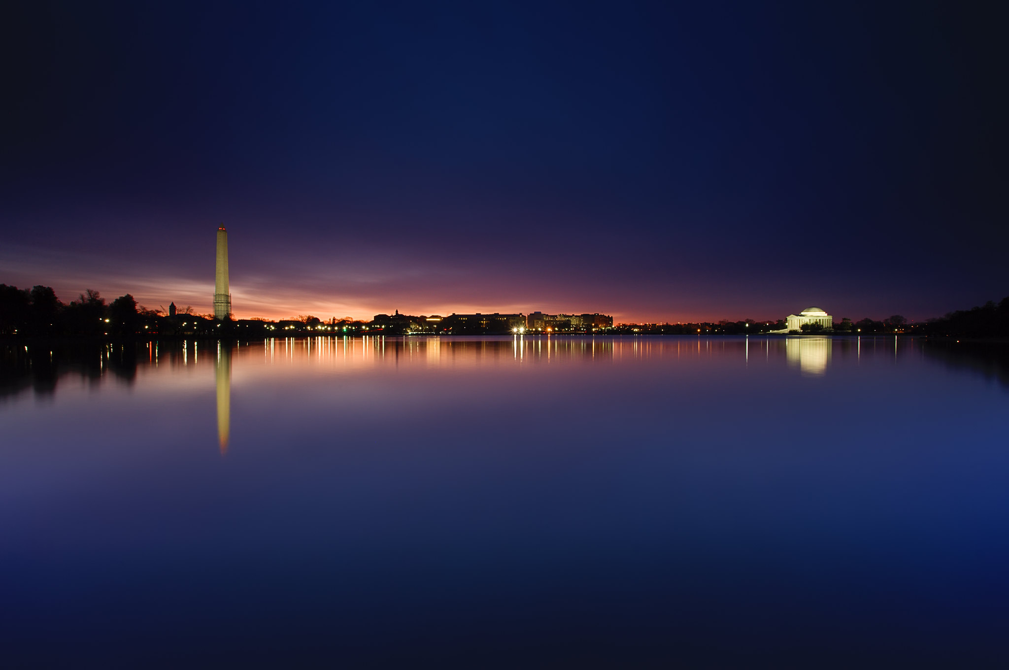 Washington D C Washington Monument Capital Tidal Basin Water Reflection Sunrise DK I Photography 2048x1360