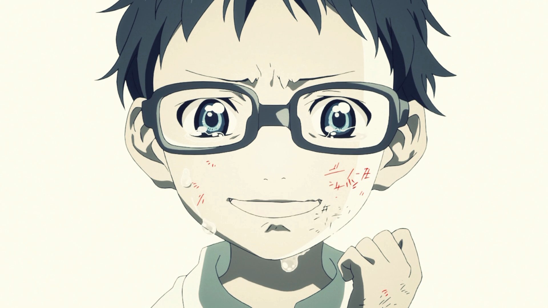 Shigatsu Wa Kimi No Uso Arima Kousei Anime Boys Anime White Background Blue Eyes Glasses 1920x1080