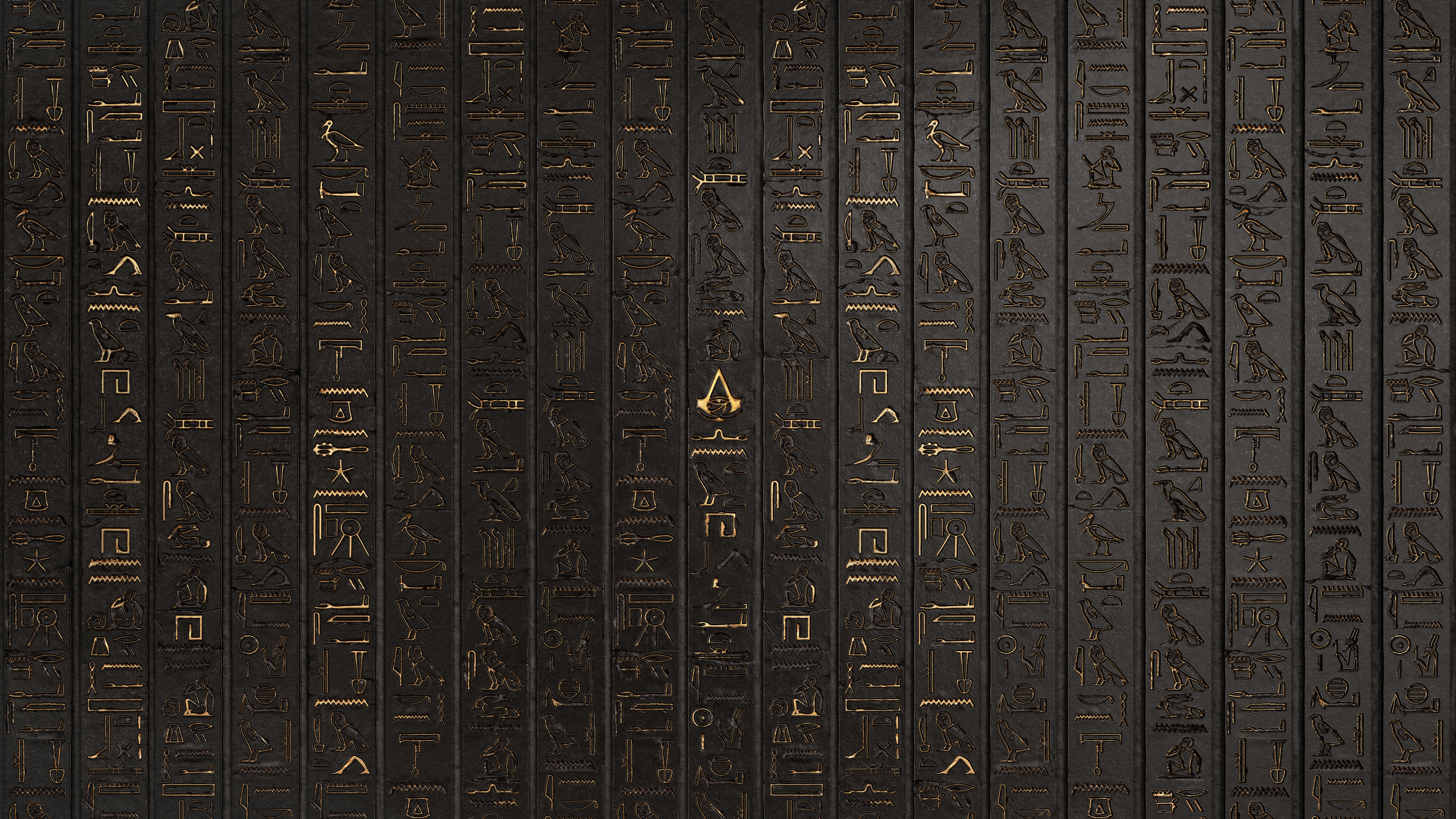 Digital Art Artwork Video Games Assassins Creed Wall Hieroglyphs Engraving Symbols Assassins Creed O 7680x4320